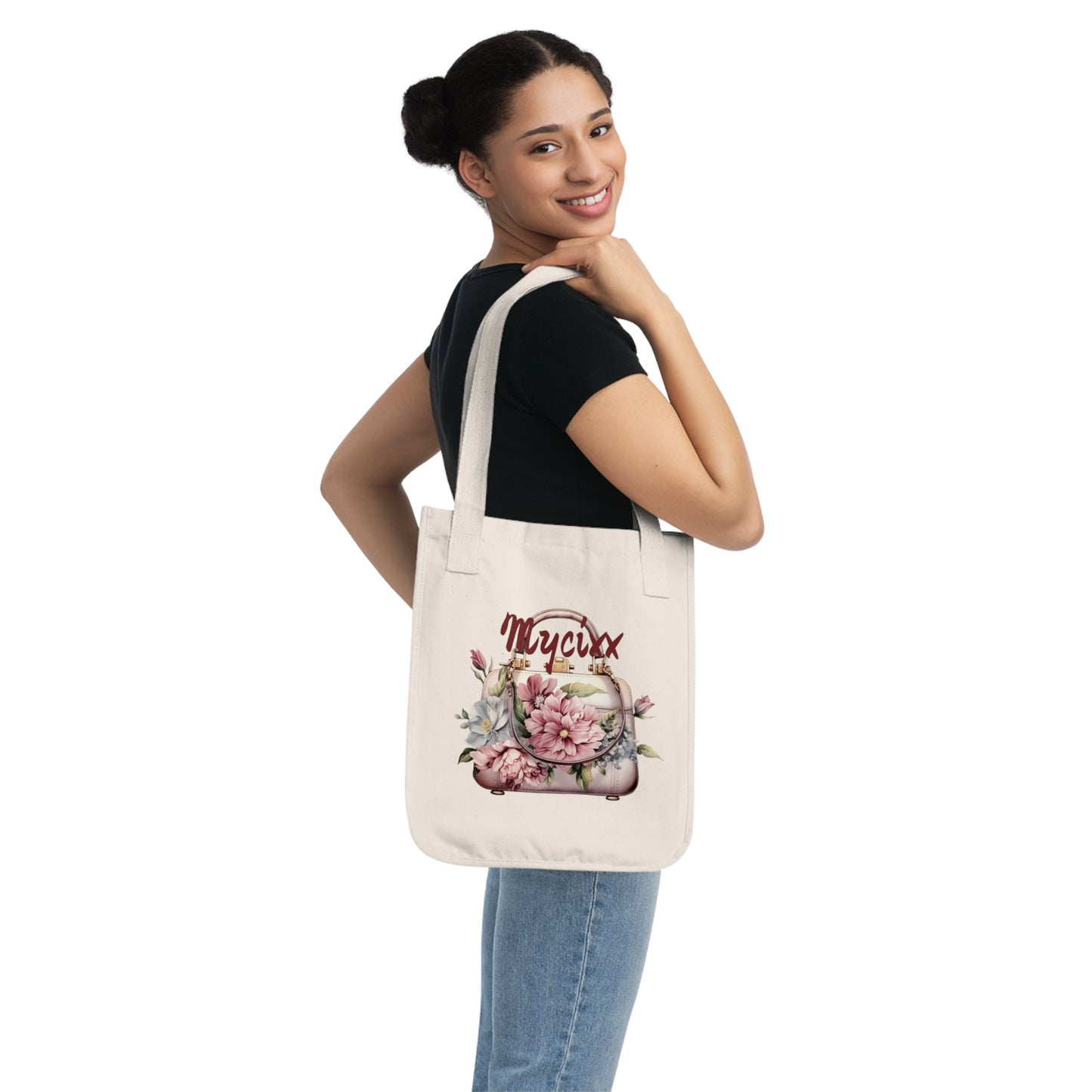 Floral Personalized Tote Bag for Everyday Use