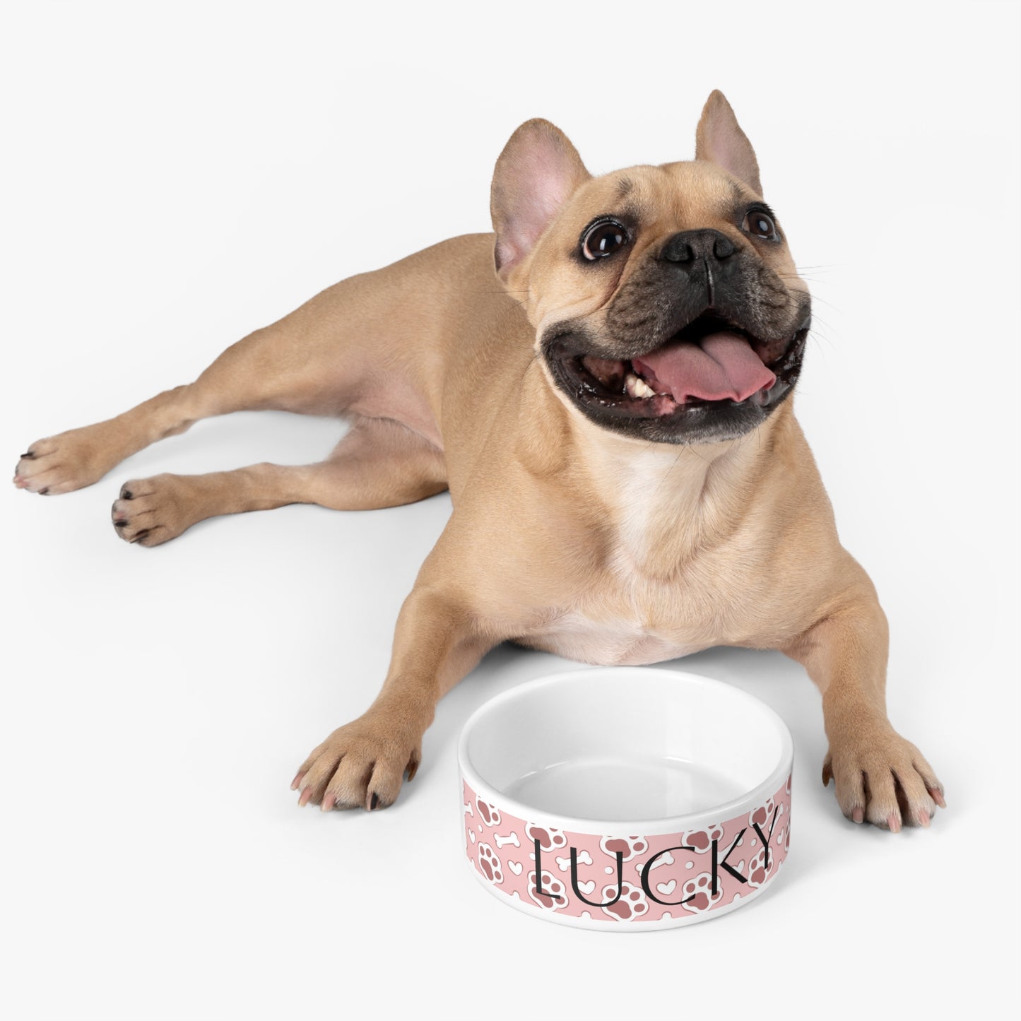 Personalized Lucky Pet Bowl for Dogs and Cats - Paw Print Design
