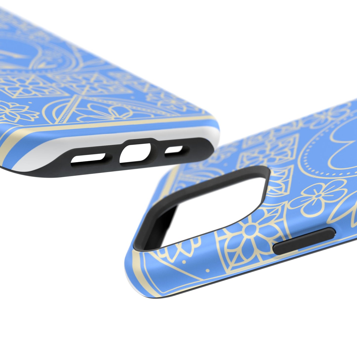 Monogram "K" Blue Floral Magnetic Phone Case — Impact-Resistant
