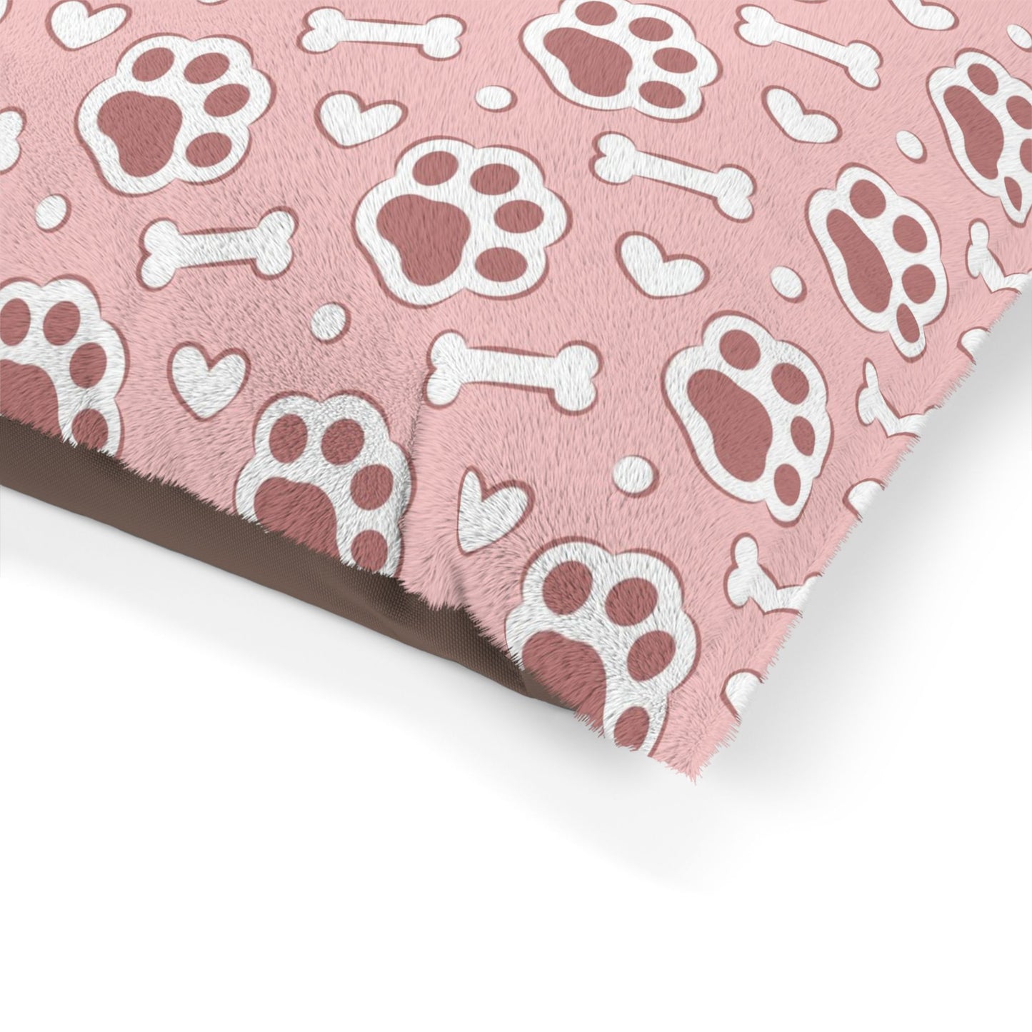 Cozy Pet Bed with Paw Prints and Bones Design