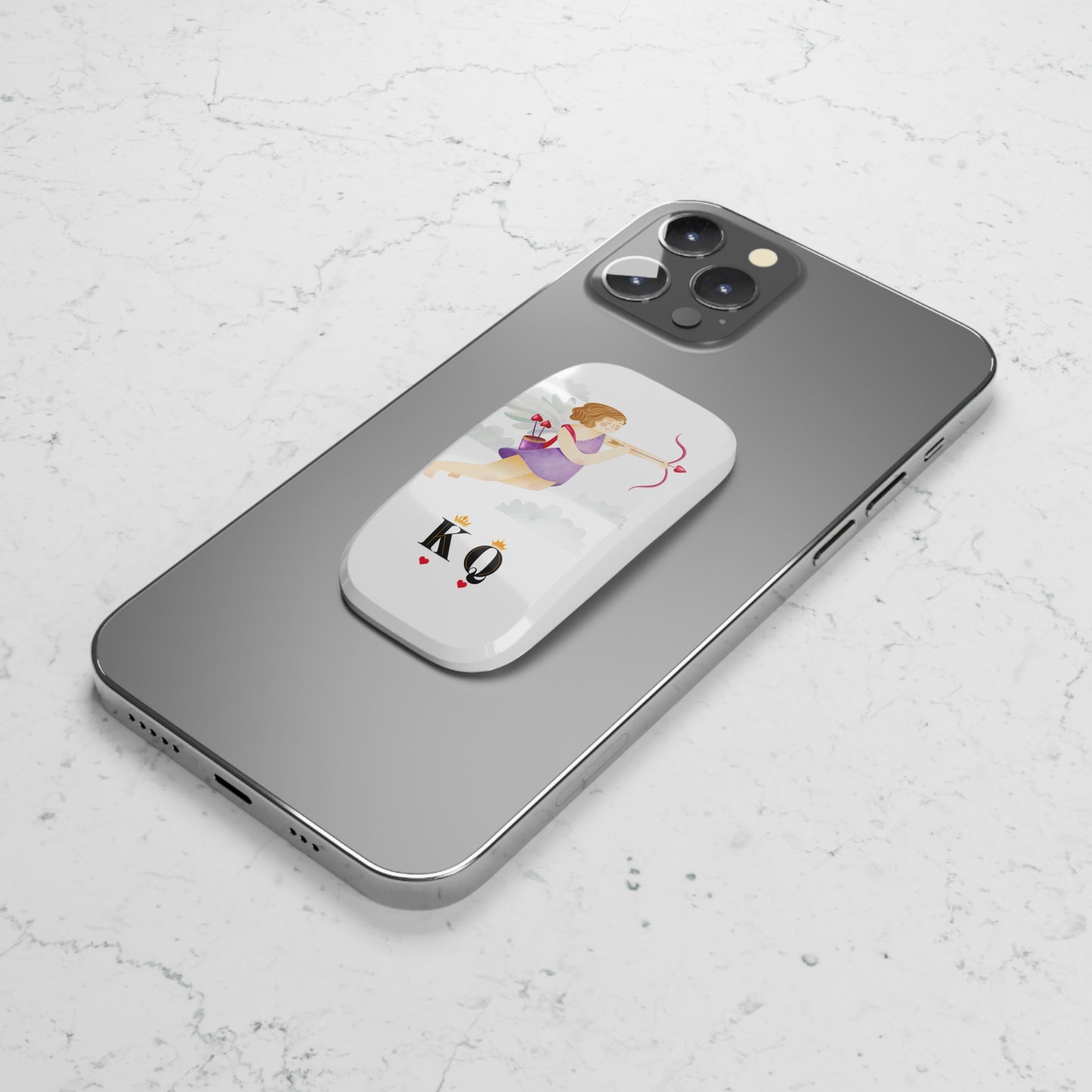 Cupid Archer Phone Grip — Cute Valentine Click-On Stand & Secure Grip