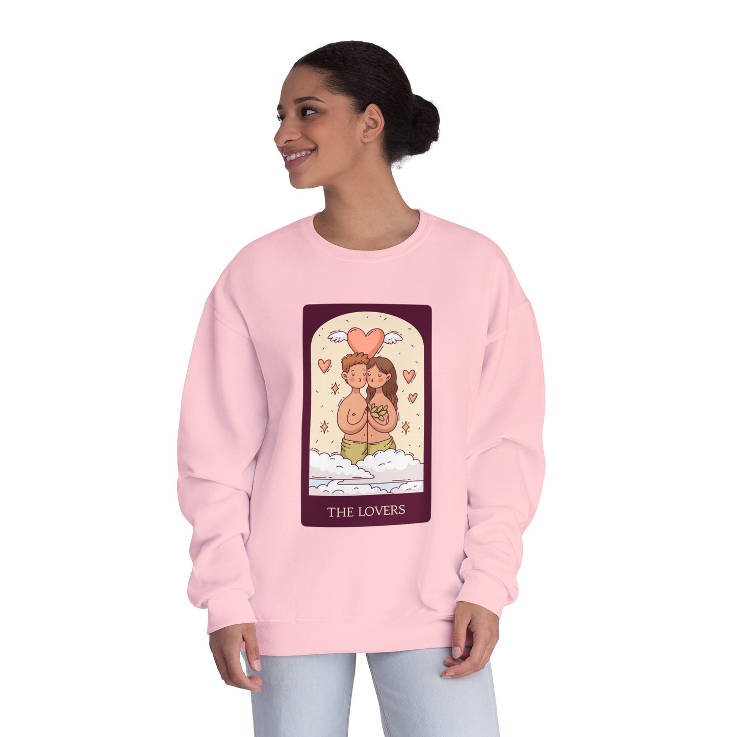 Tarot 'The Lovers' Crewneck Sweatshirt — Cute Retro Love Card Design