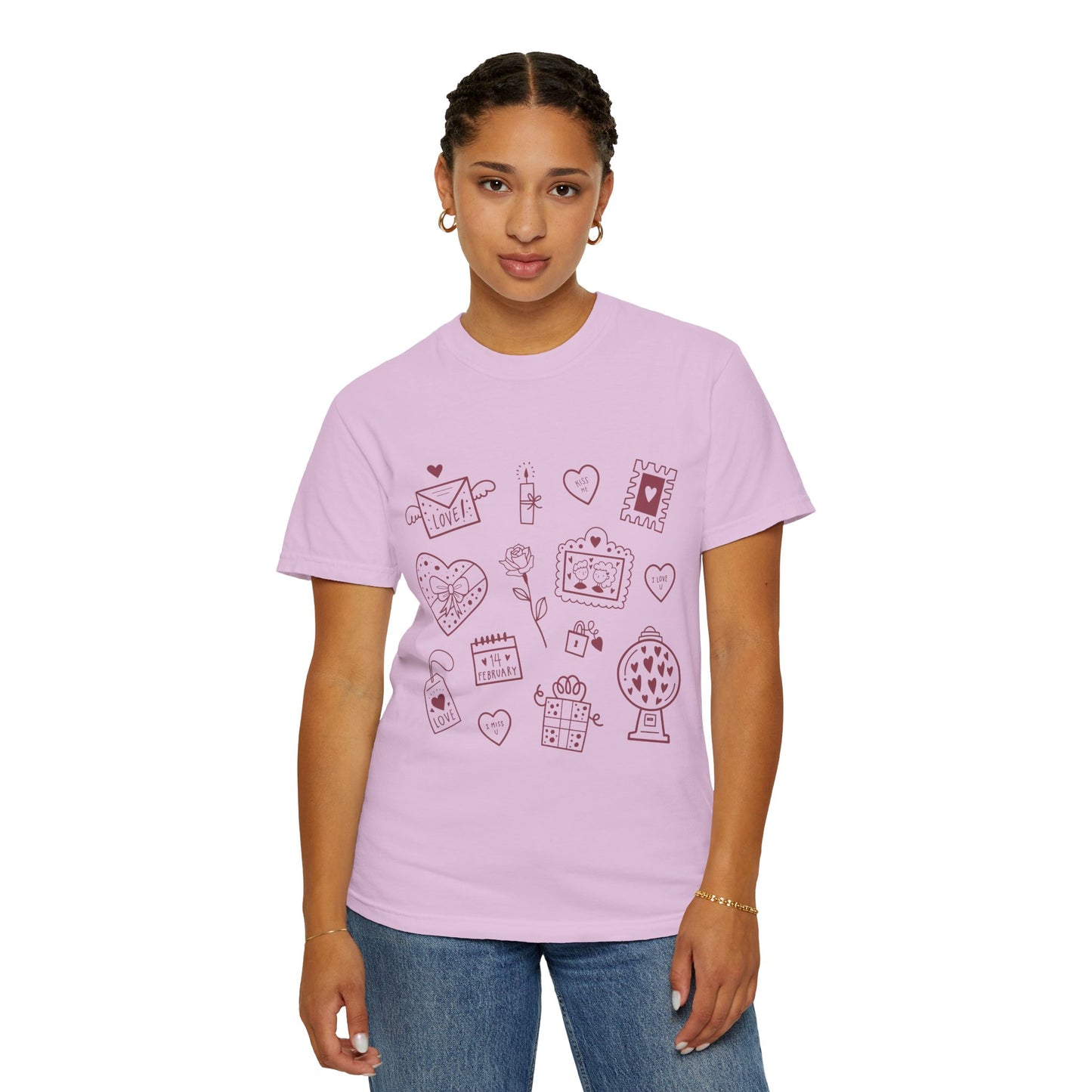 Valentine Doodle T-Shirt — Cute Love Icons Tee