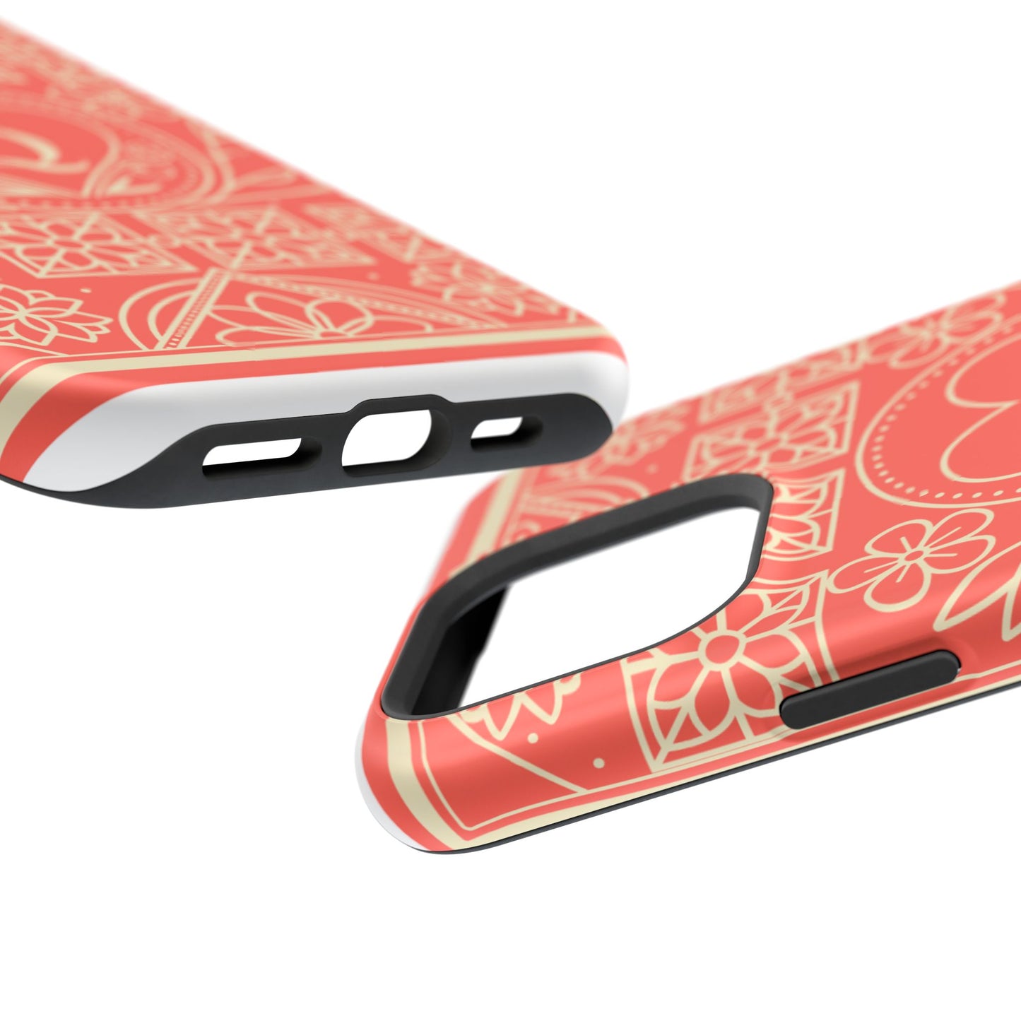 Heart Pattern Magnetic Impact Phone Case — Protective Wallet-Ready iPhone Cover