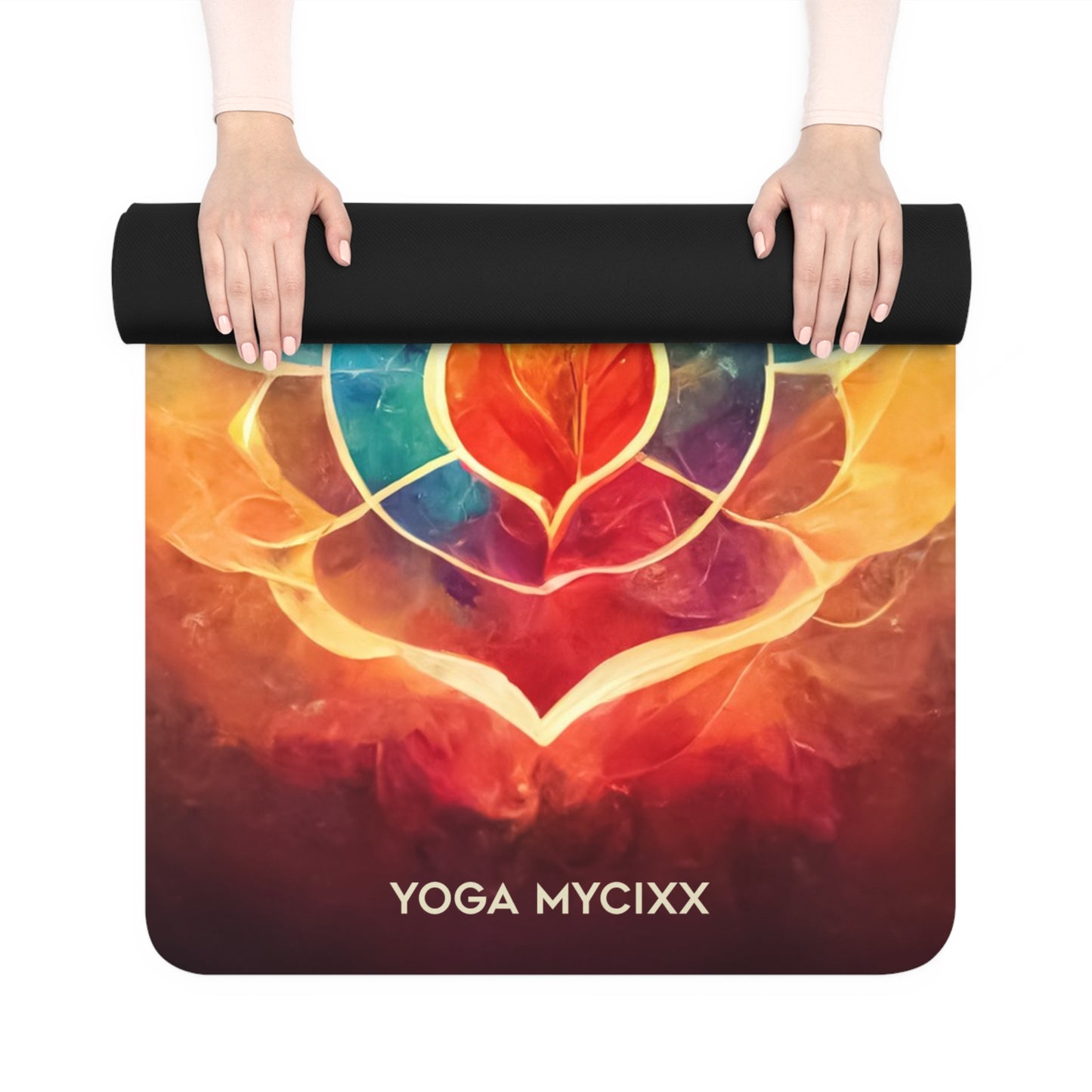 Tie-Dye Sunburst Rubber Yoga Mat — Non-Slip Colorful Meditation & Fitness Mat