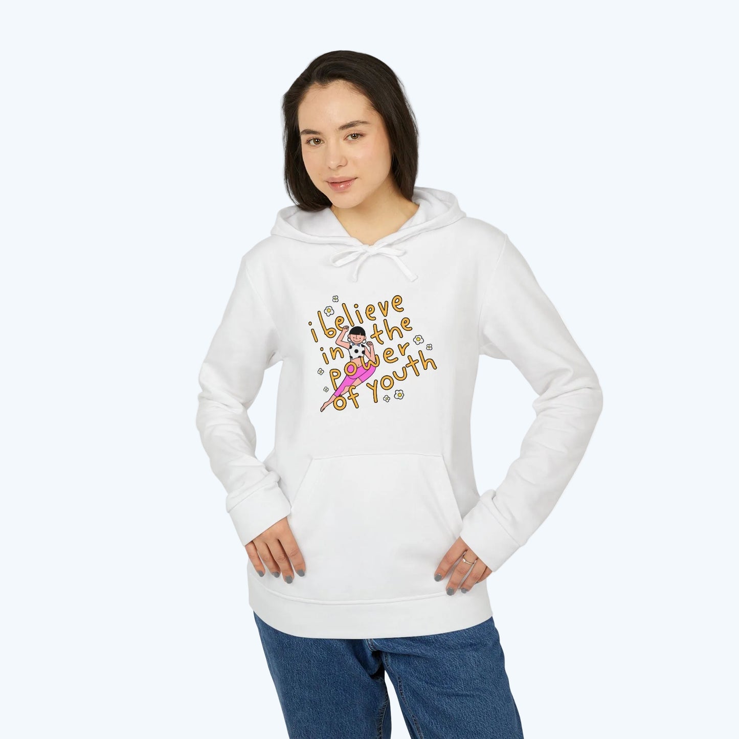 Hoodie — "I Believe in the Power of Youth" Retro Skate Graphic