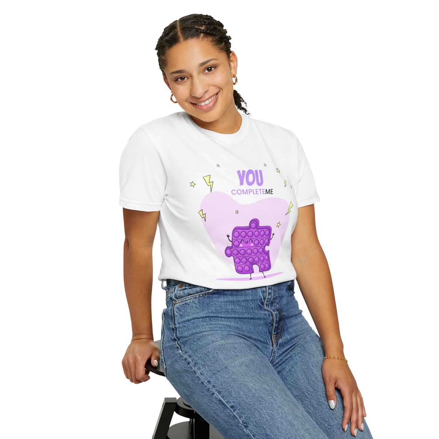 Pop It Heart T-Shirt – "You Complete Me" Cute Fidget Toy Graphic Tee