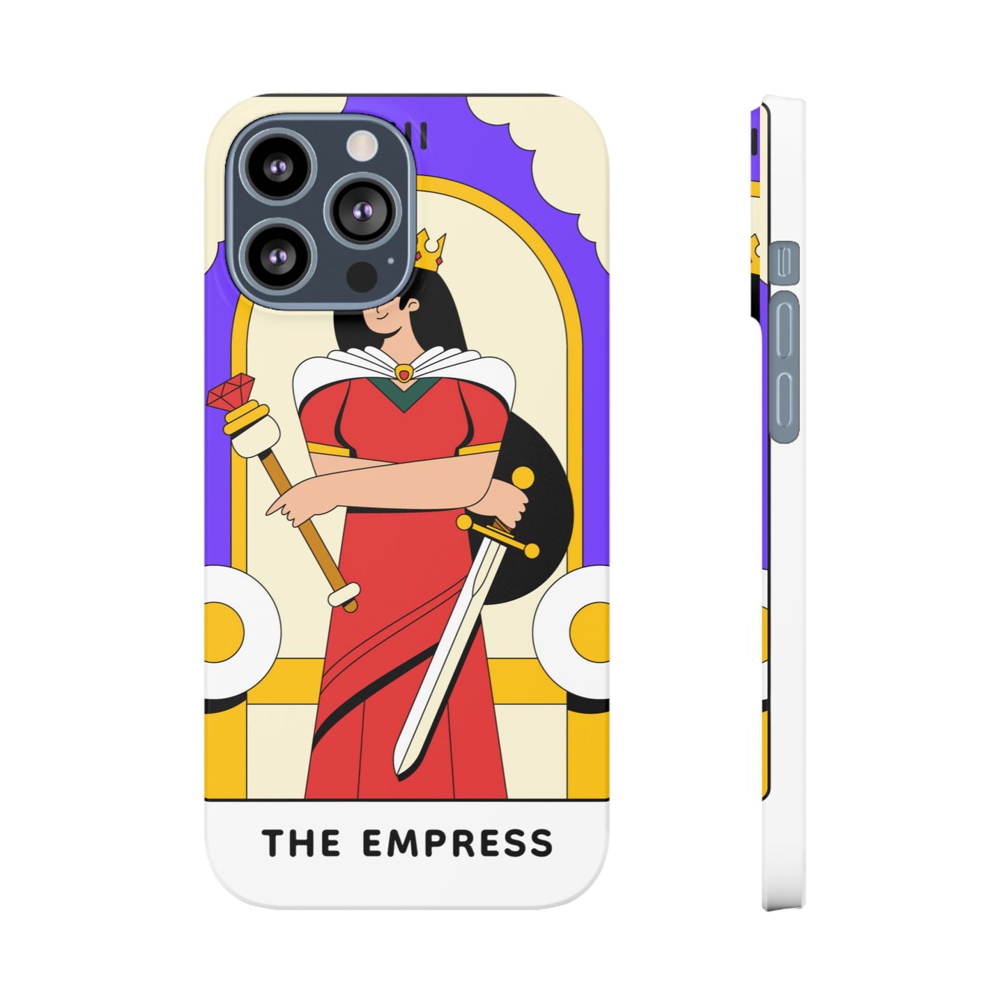 Tarot Empress Slim Phone Case — The Empress Card Design, Feminine Protective Phone Cover