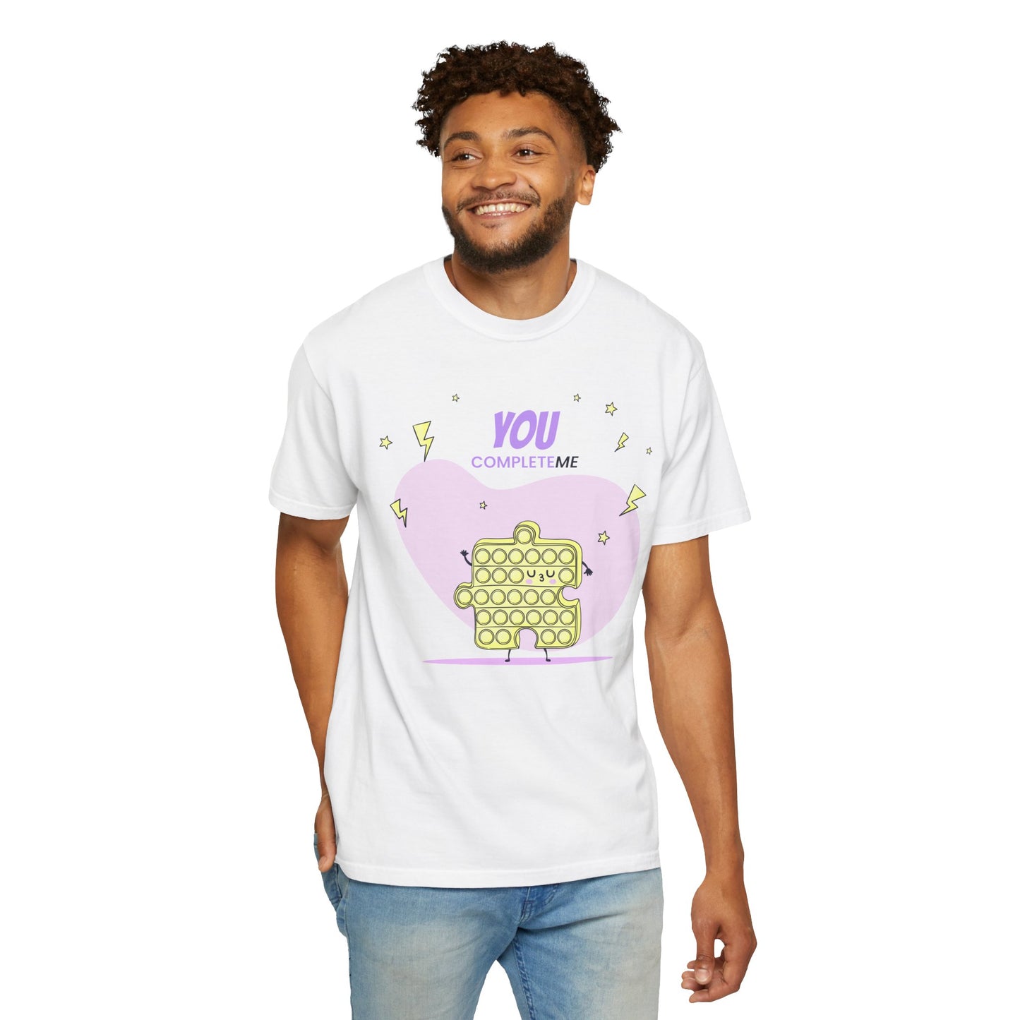 Pop It Puzzle T-Shirt — "You Complete Me" Cute Fidget Toy Graphic Tee
