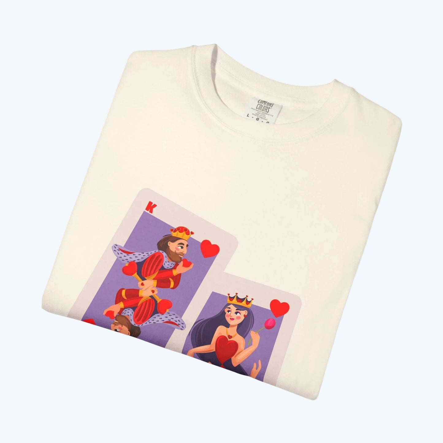 Playing Card Lovers T-Shirt — Queen & King of Hearts Graphic Tee
