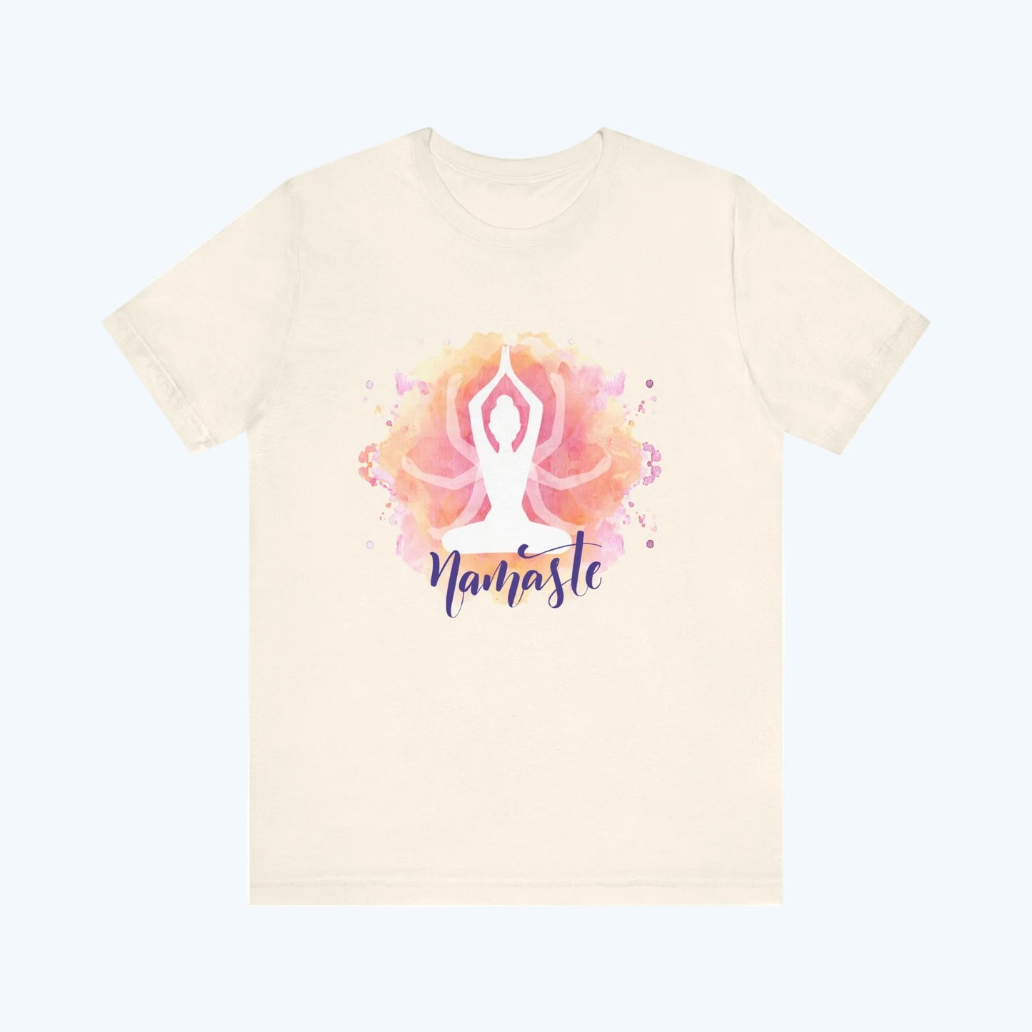 Namaste Yoga T-Shirt – Watercolor Lotus Meditation Tee