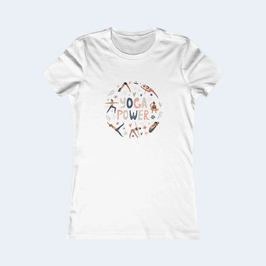 Yoga Power Tee — Women's Yoga T‑Shirt with Floral Pose Design