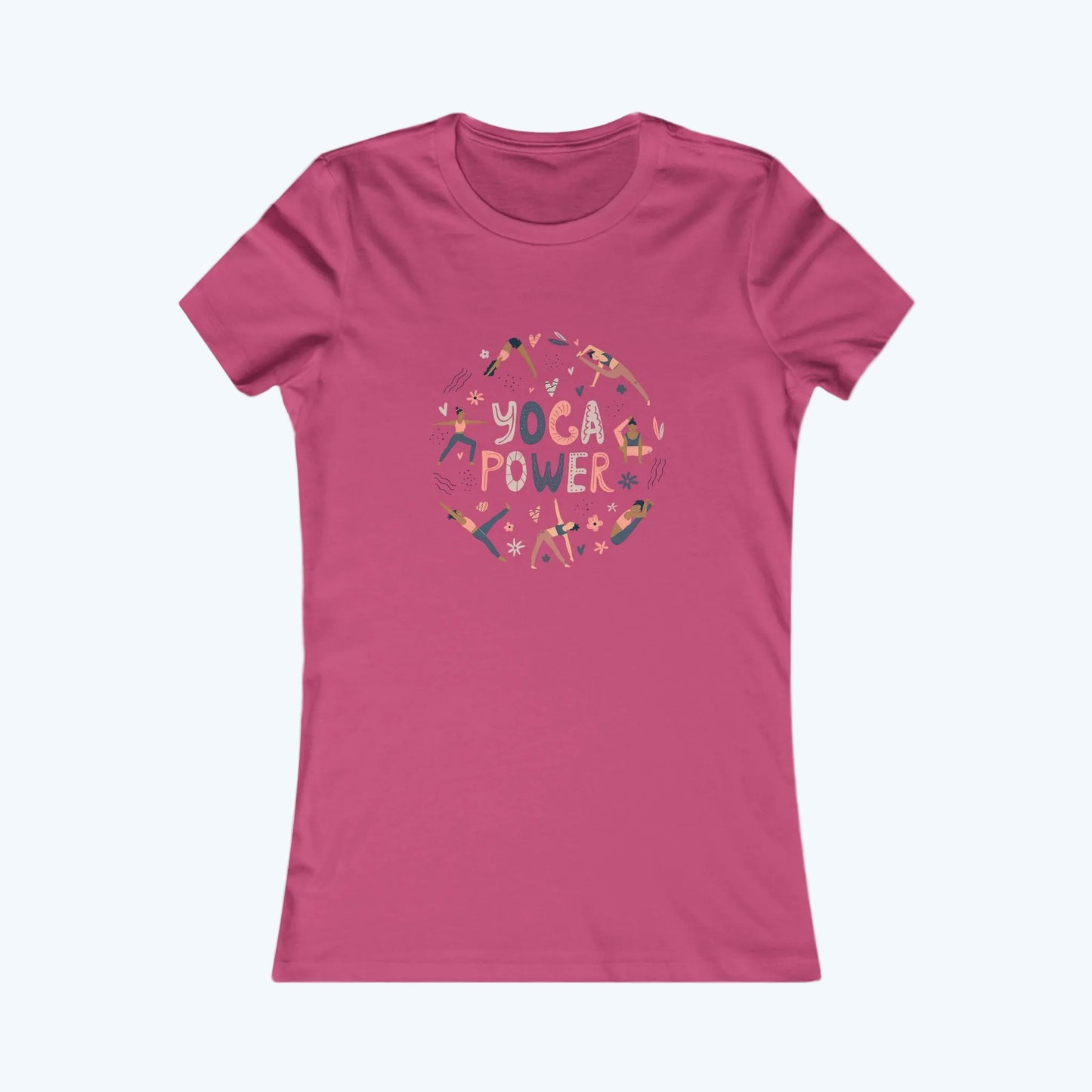 Yoga Power Tee — Women's Yoga T‑Shirt with Floral Pose Design