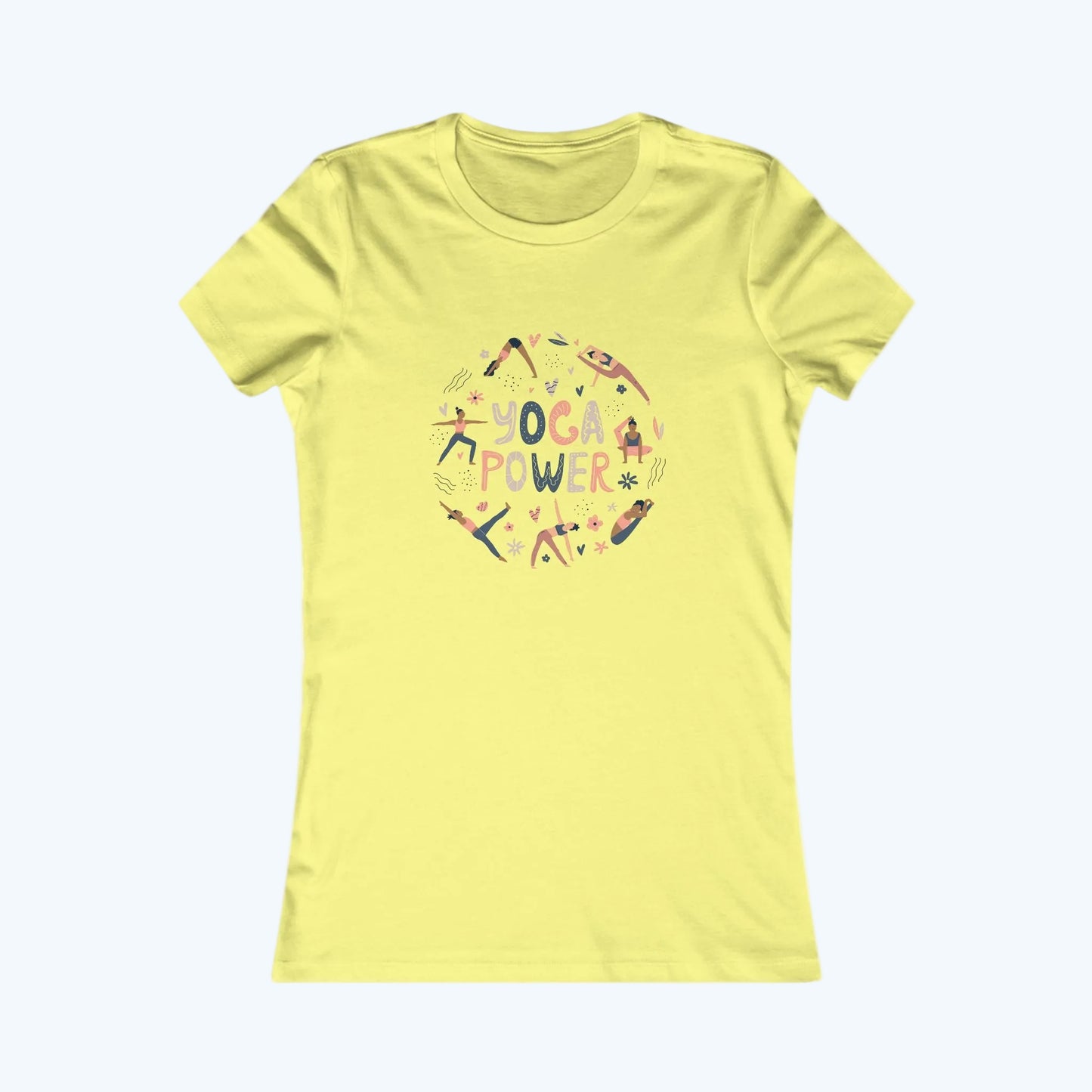 Yoga Power Tee — Women's Yoga T‑Shirt with Floral Pose Design