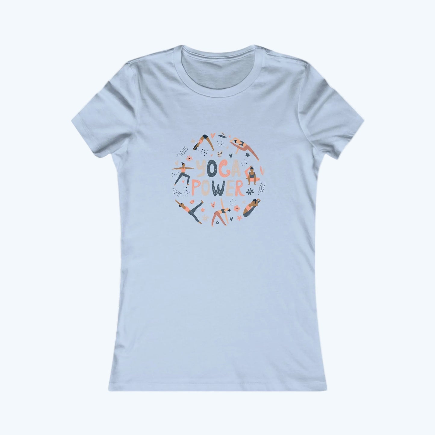 Yoga Power Tee — Women's Yoga T‑Shirt with Floral Pose Design