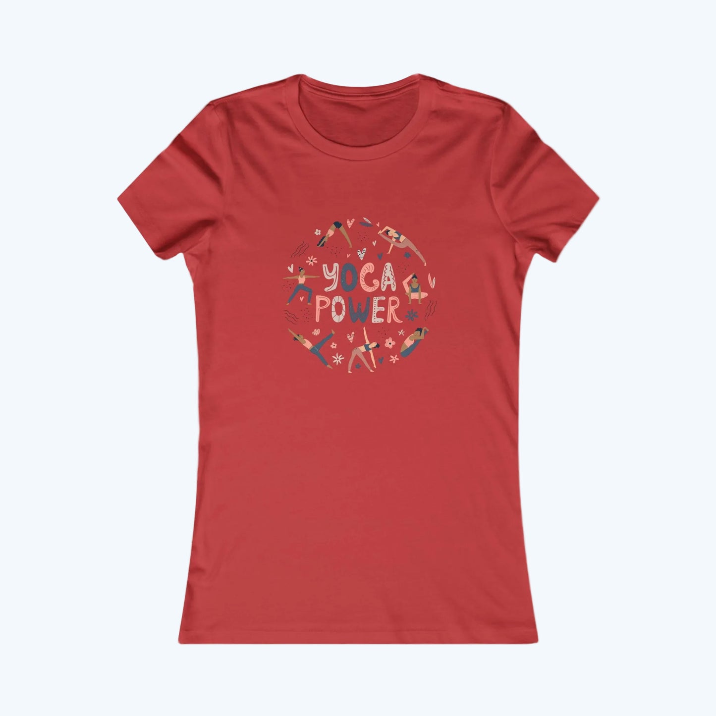 Yoga Power Tee — Women's Yoga T‑Shirt with Floral Pose Design
