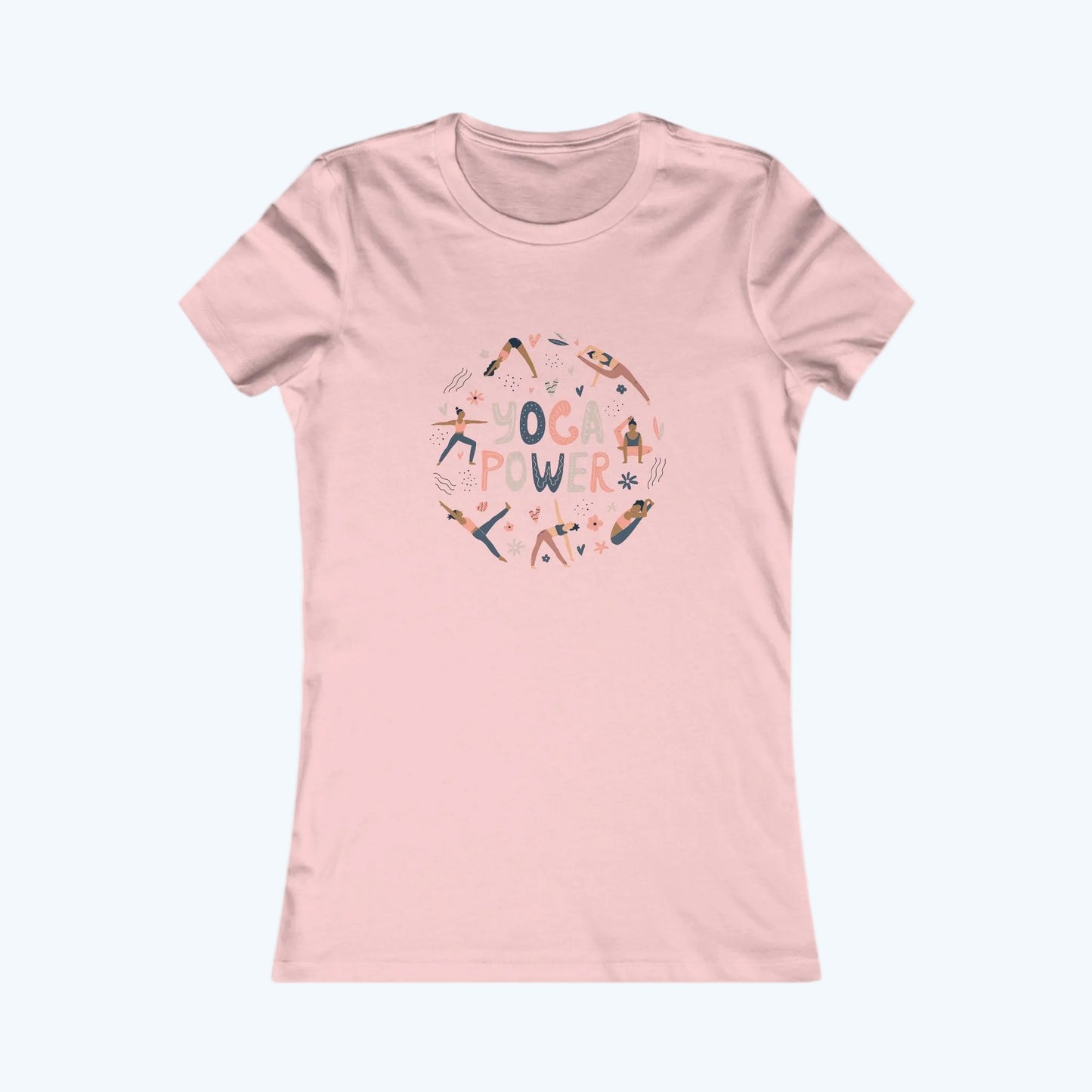 Yoga Power Tee — Women's Yoga T‑Shirt with Floral Pose Design