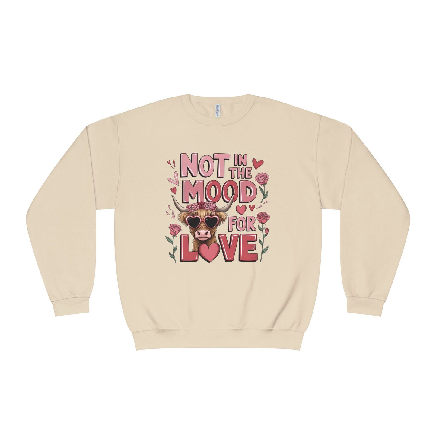Not In The Mood For Love Crewneck Sweatshirt — Cute Grumpy Puppy Valentine Pullover