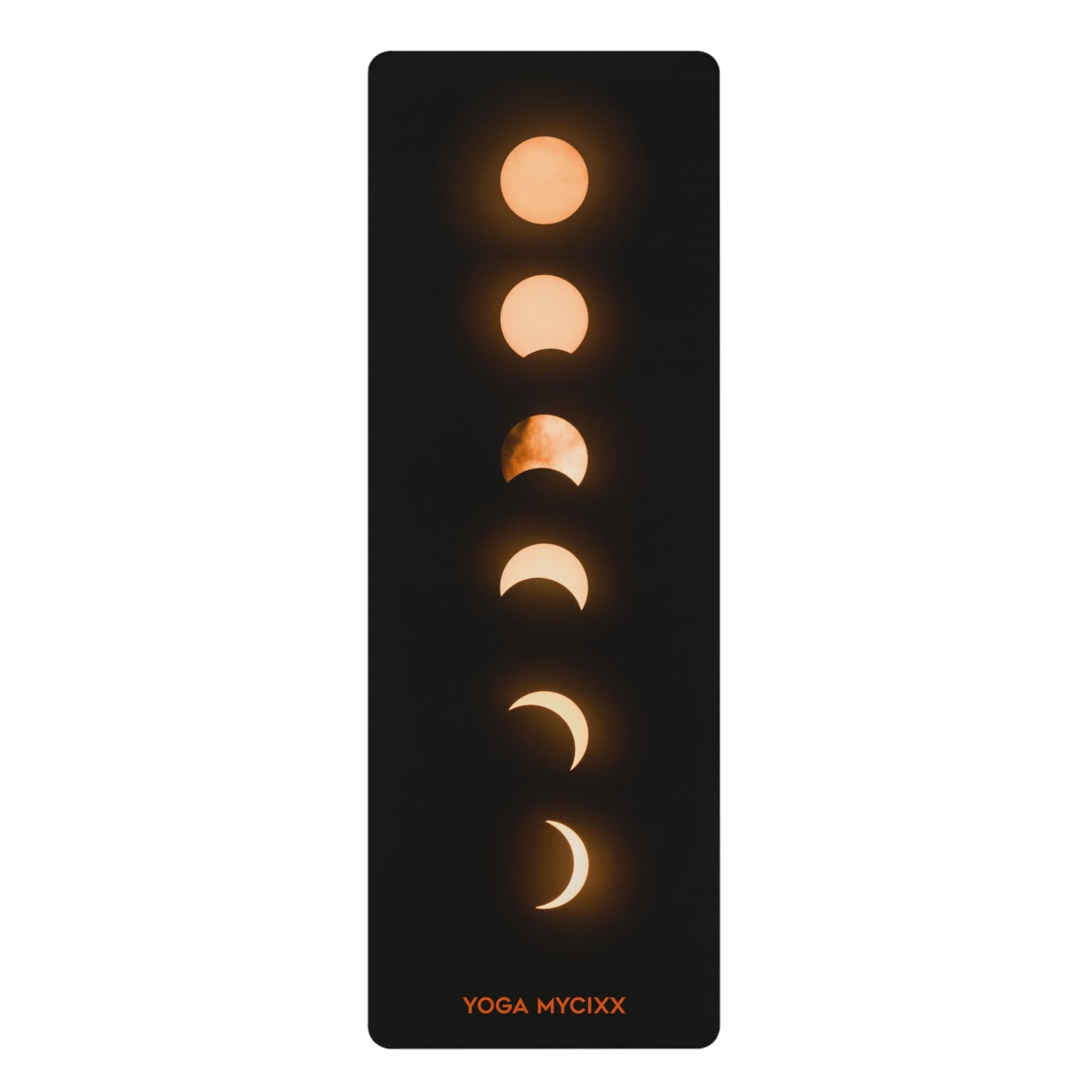 Eclipse Sequence Rubber Yoga Mat — Lunar Phases Non-Slip Exercise Mat