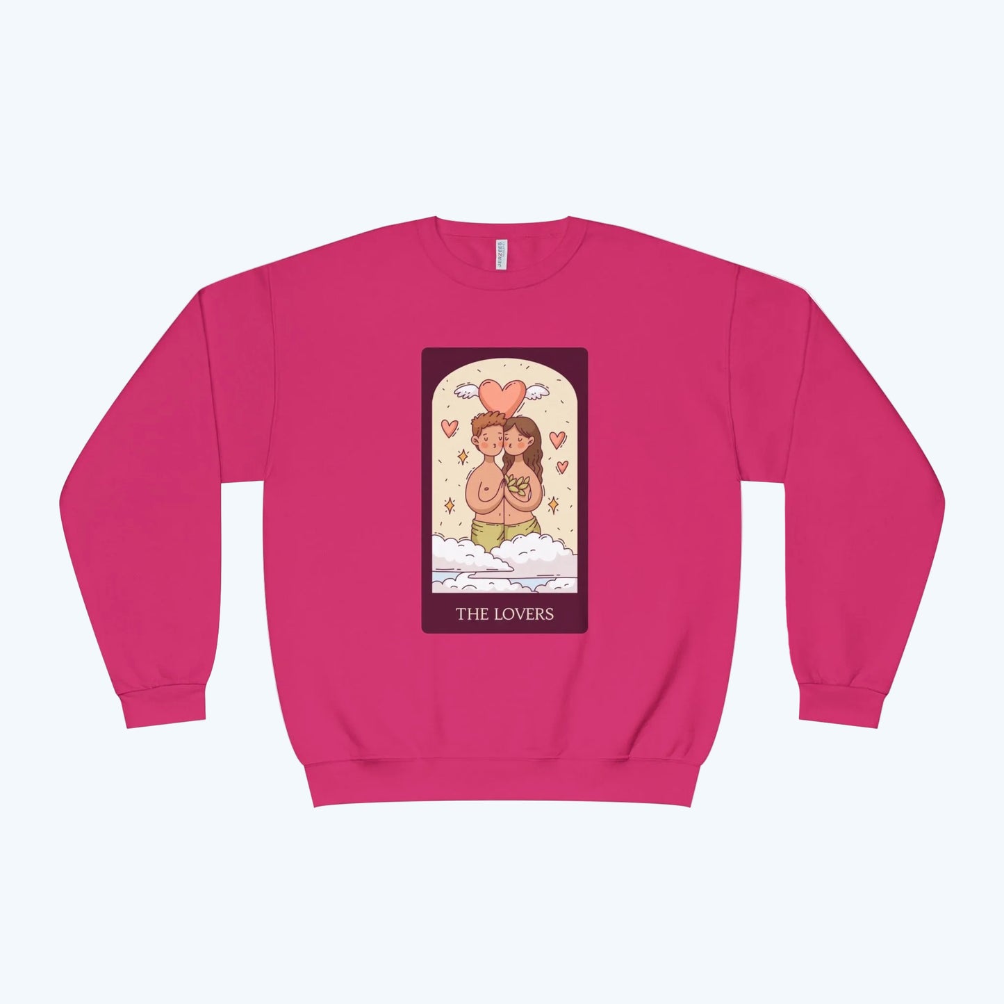 Tarot 'The Lovers' Crewneck Sweatshirt — Cute Retro Love Card Design