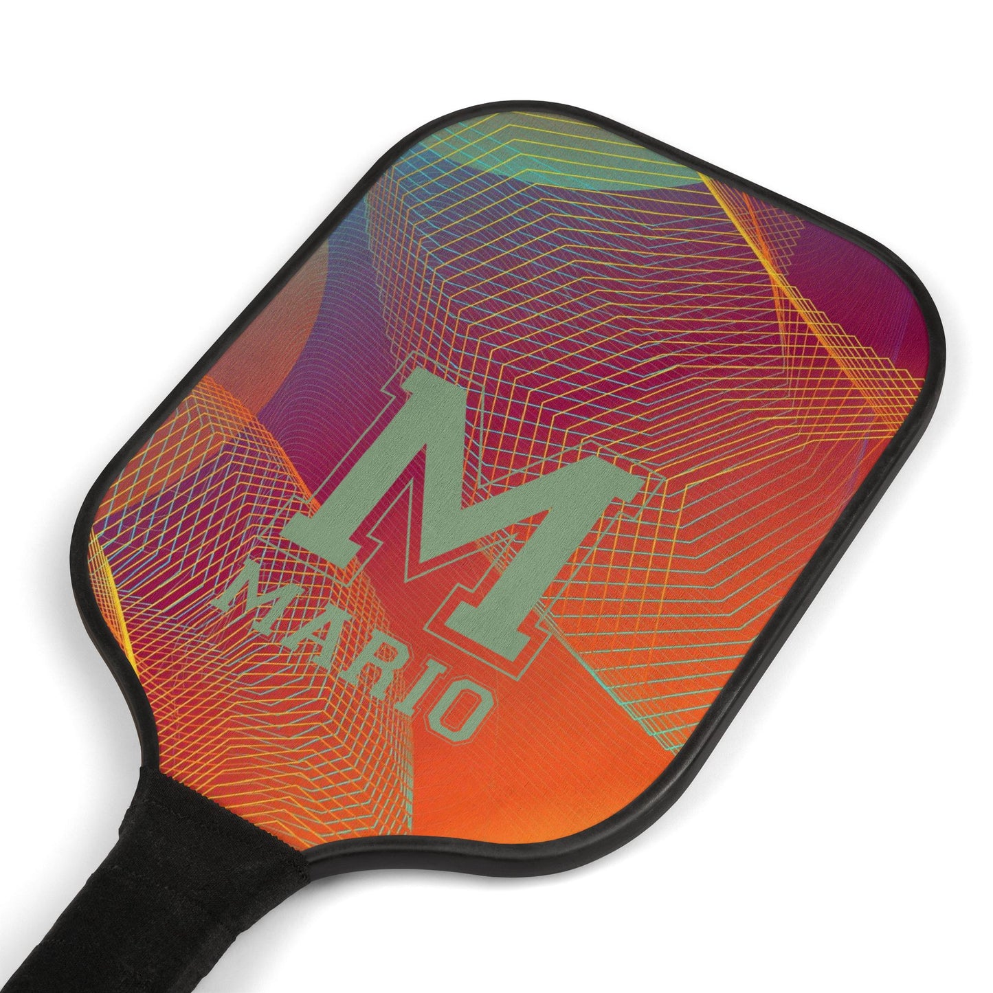 Custom Marbled Initial Pickleball Paddles Set – Personalized ‘M Mario’ Design