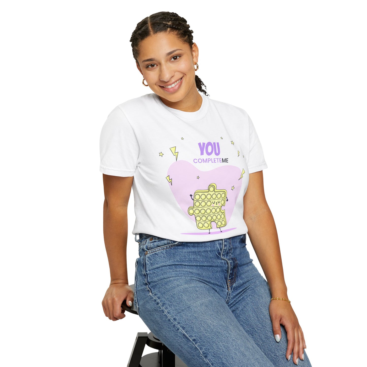 Pop It Puzzle T-Shirt — "You Complete Me" Cute Fidget Toy Graphic Tee