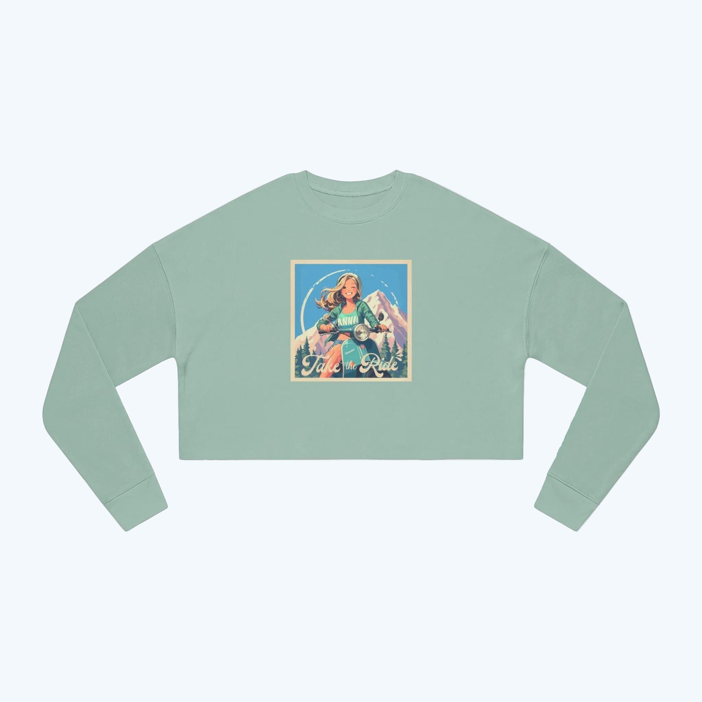 Retro motorbike  Cropped Sweatshirt
