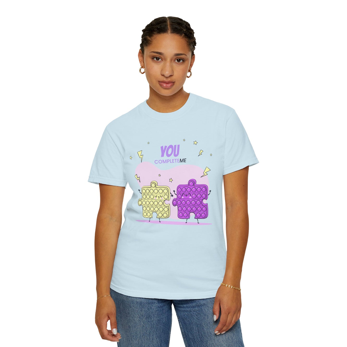 Puzzle Pop Fidget Tee — "You Complete Me" Cute Matching Puzzle Piece Shirt