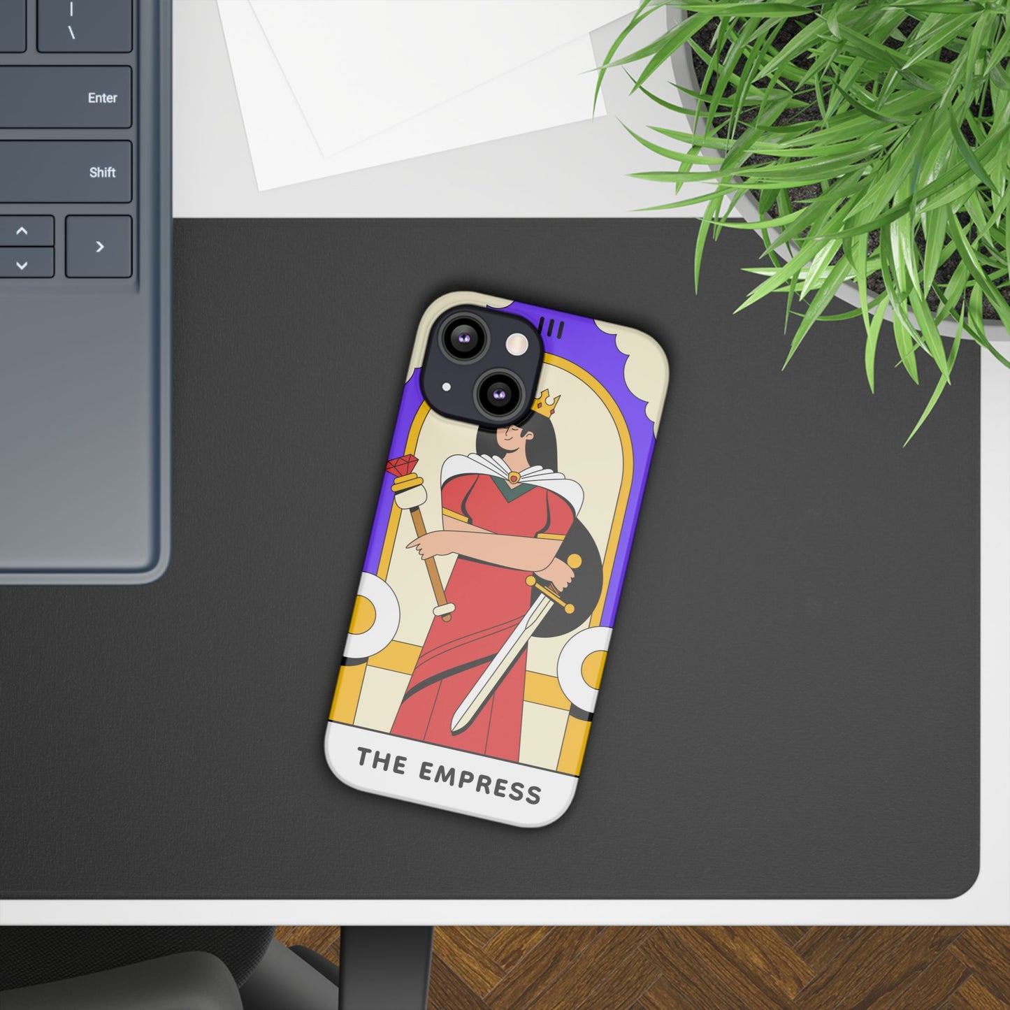 Tarot Empress Slim Phone Case — The Empress Card Design, Feminine Protective Phone Cover