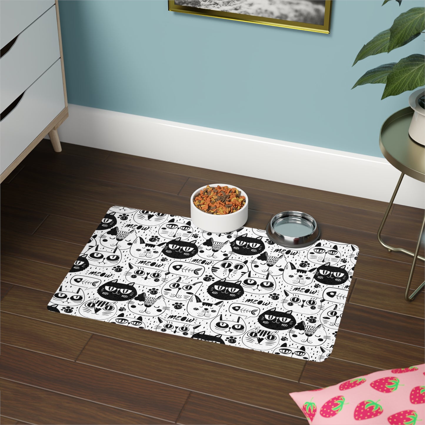 Cute Cat Design Pet Food Mat | Cat Lover Gift | Fun Animal Bowl Mat | Kittens Design | House Decor | Pet Accessories
