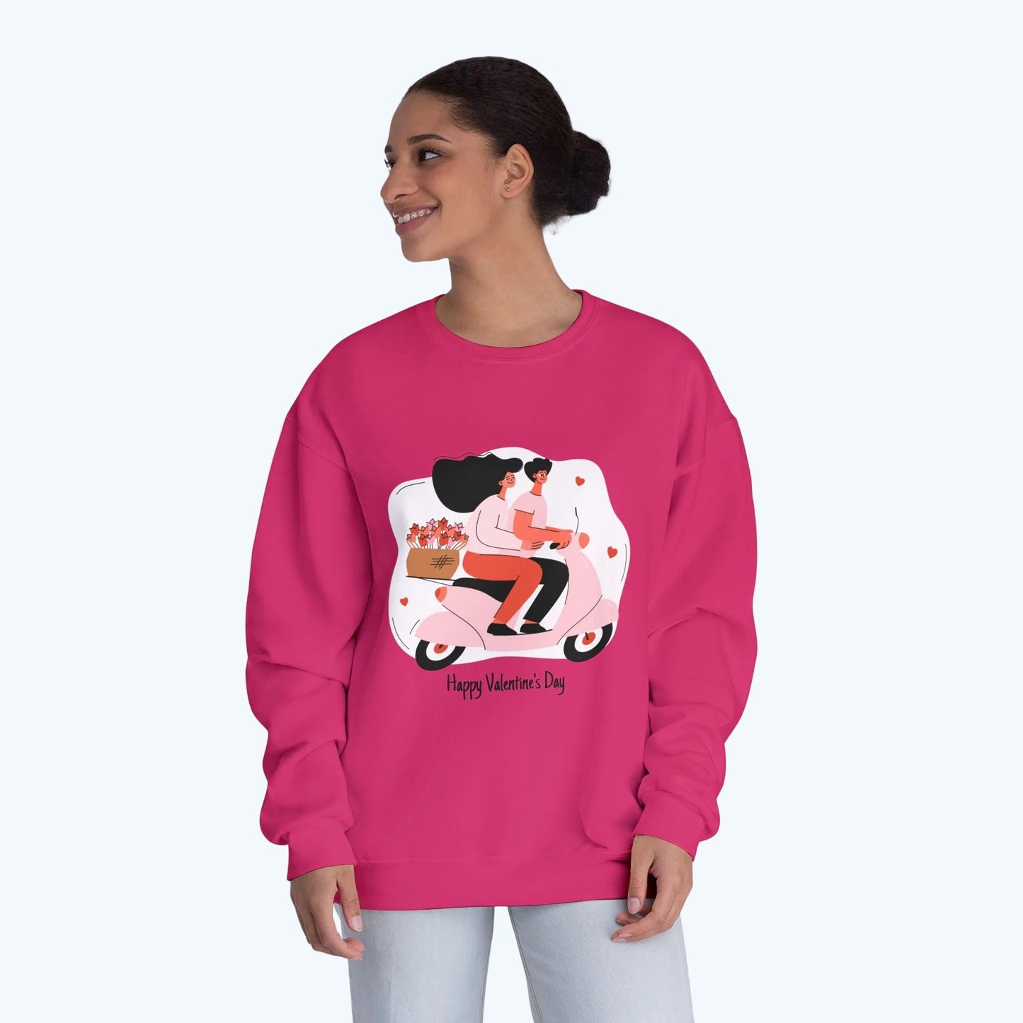 Valentine’s Day Couple Scooter Crewneck Sweatshirt