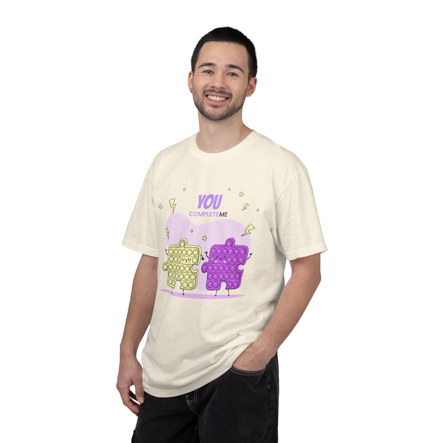 Puzzle Pop Fidget Tee — "You Complete Me" Cute Matching Puzzle Piece Shirt