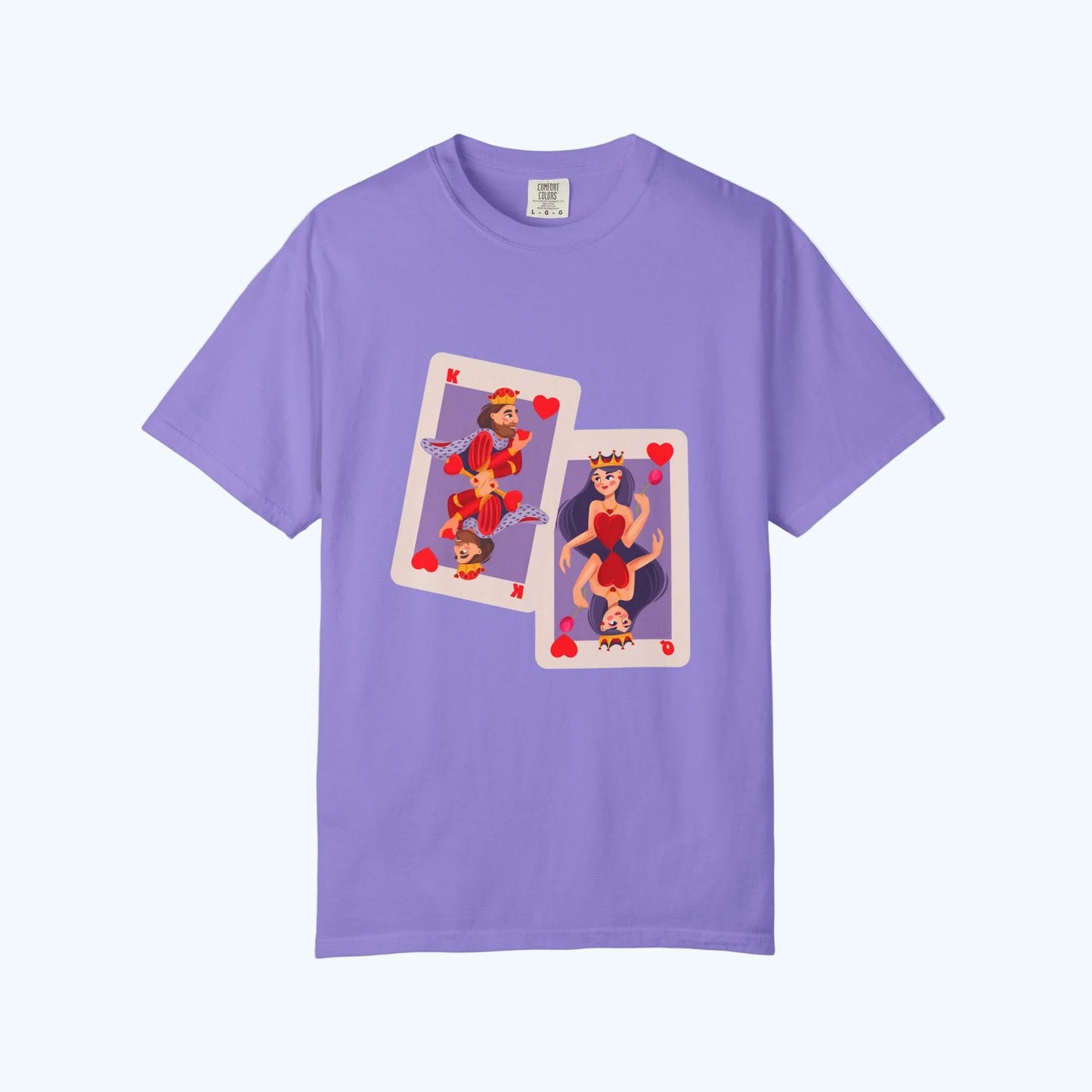 Playing Card Lovers T-Shirt — Queen & King of Hearts Graphic Tee