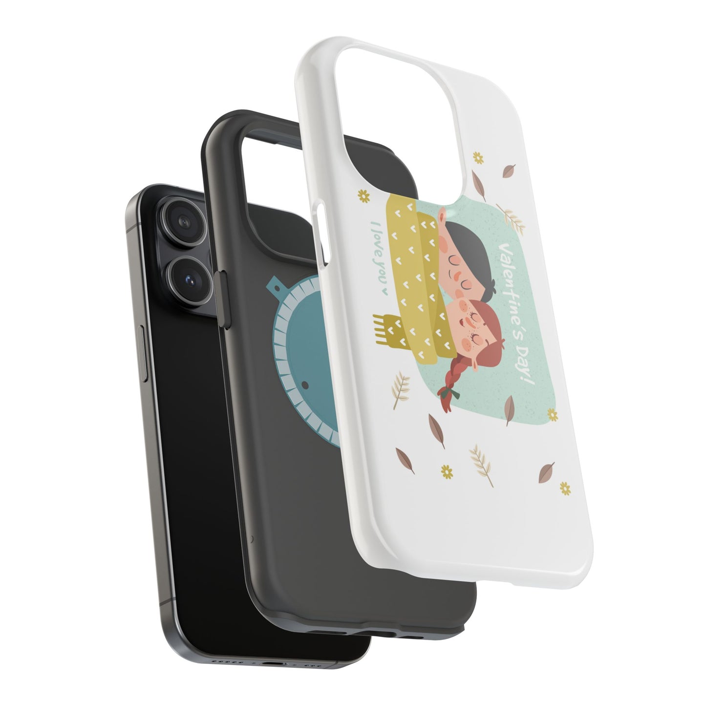 Valentine's Day Cute Couple Phone Case — Magnetic Impact-Resistant