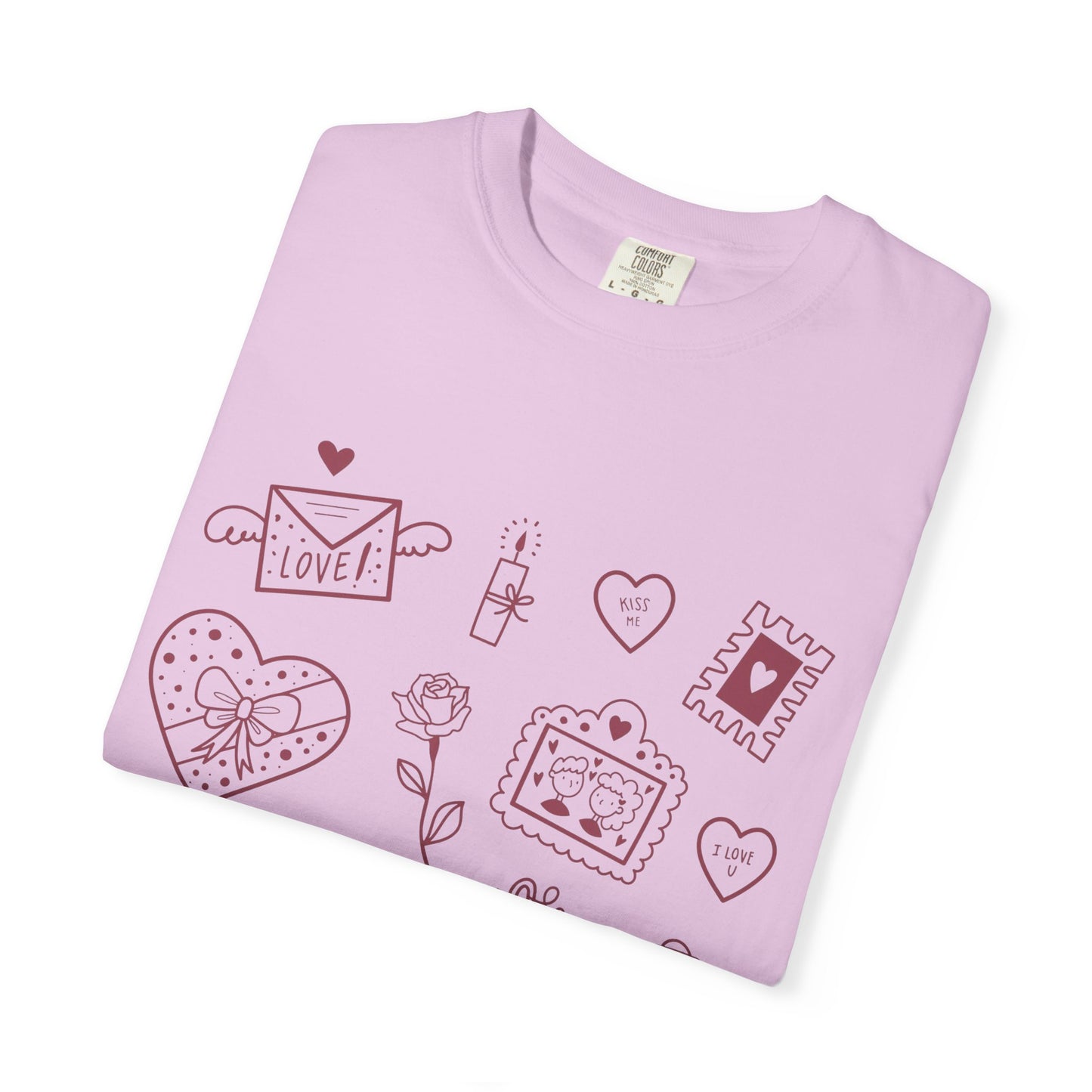 Valentine Doodle T-Shirt — Cute Love Icons Tee