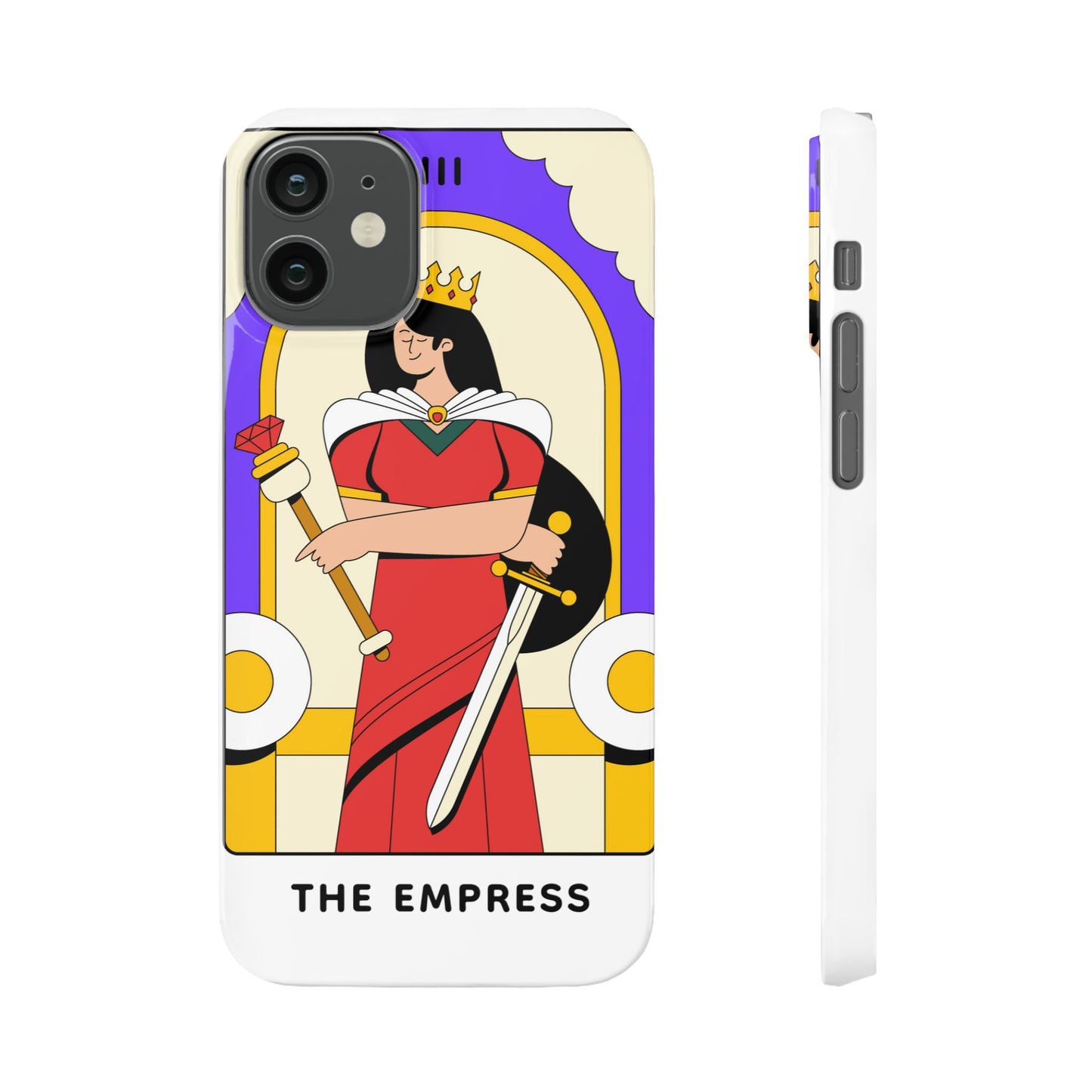 Tarot Empress Slim Phone Case — The Empress Card Design, Feminine Protective Phone Cover
