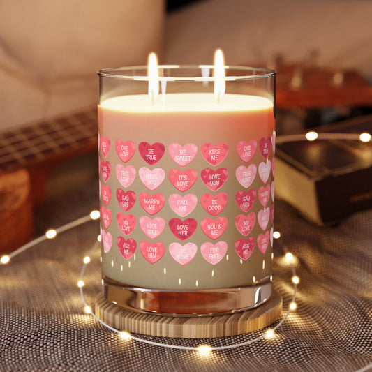 Valentine Heart Message Scented Candle — 11oz Glass