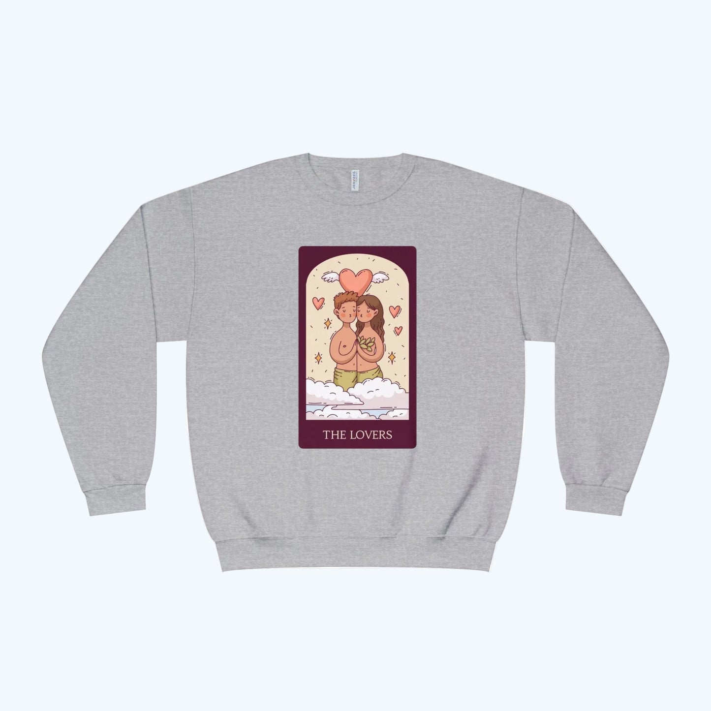 Tarot 'The Lovers' Crewneck Sweatshirt — Cute Retro Love Card Design