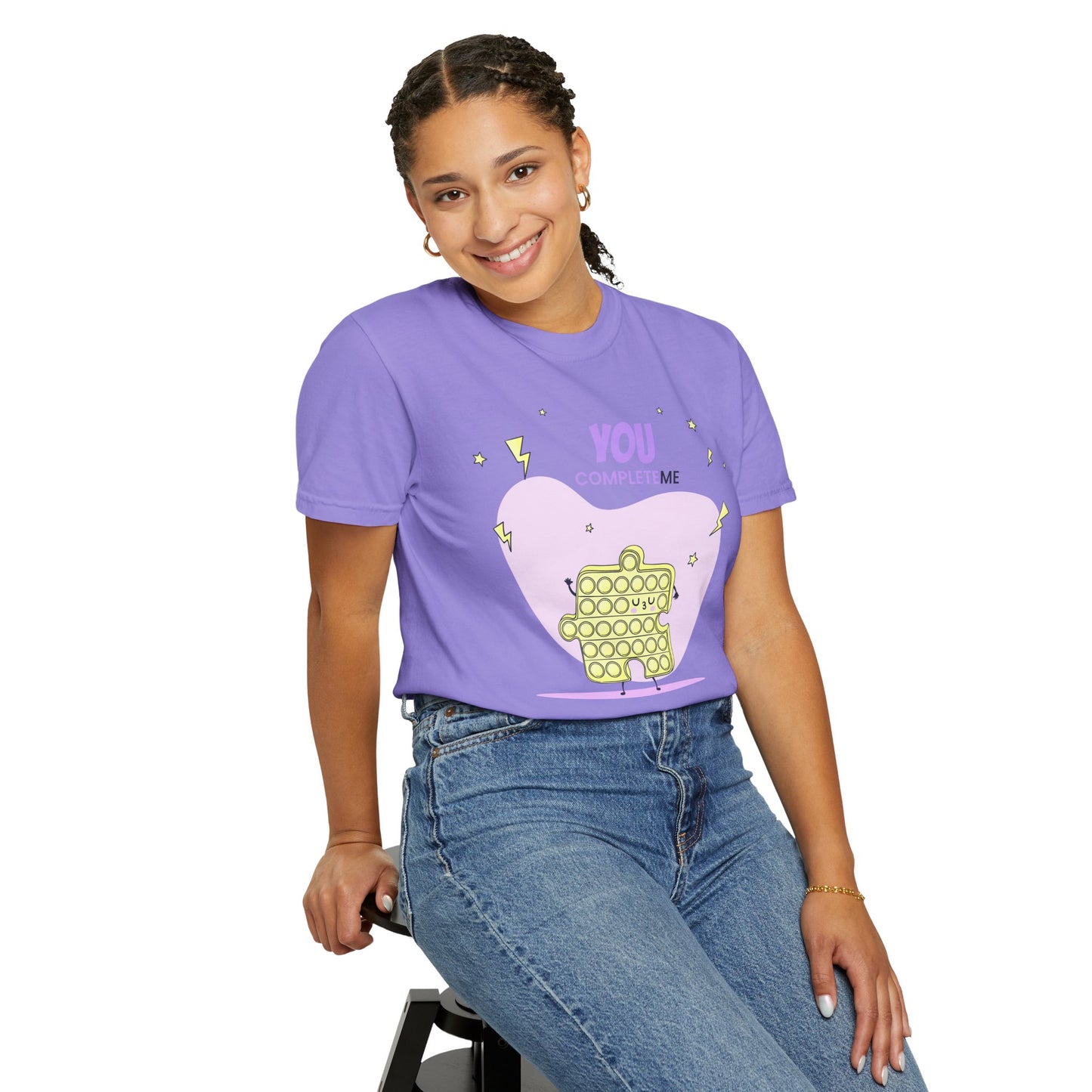 Pop It Puzzle T-Shirt — "You Complete Me" Cute Fidget Toy Graphic Tee