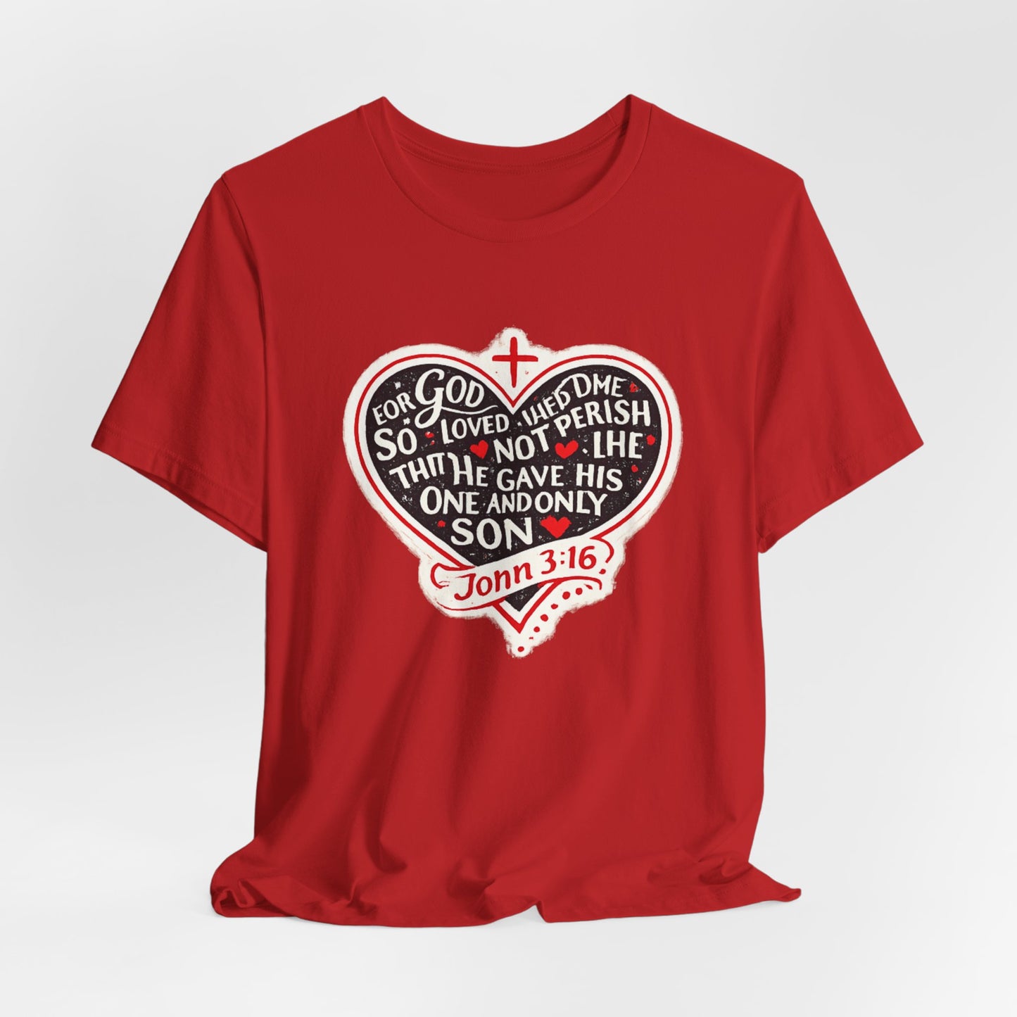 Christian Heart T-Shirt — John 3:16 Bible Verse Tee