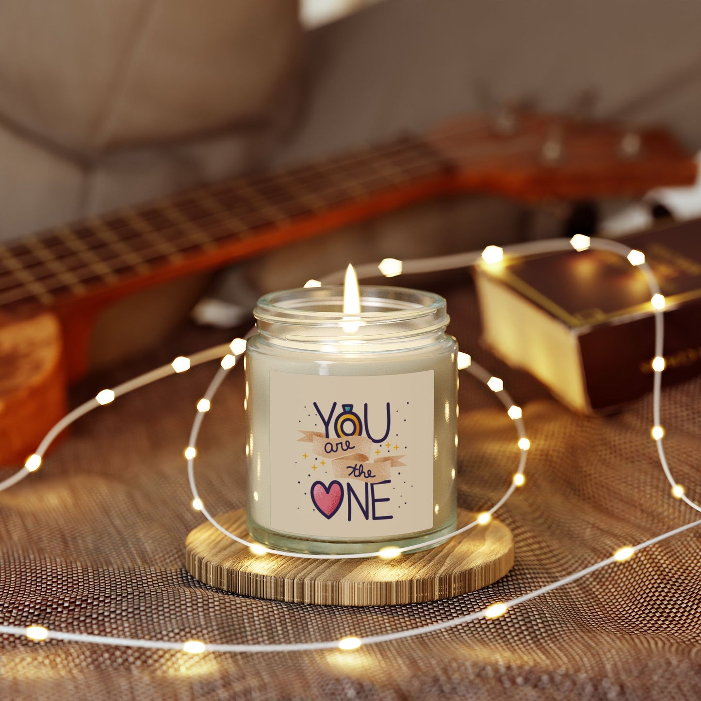 Scented Candle — Coconut Apricot Wax (4oz/9oz) “You Are the One” Love Jar