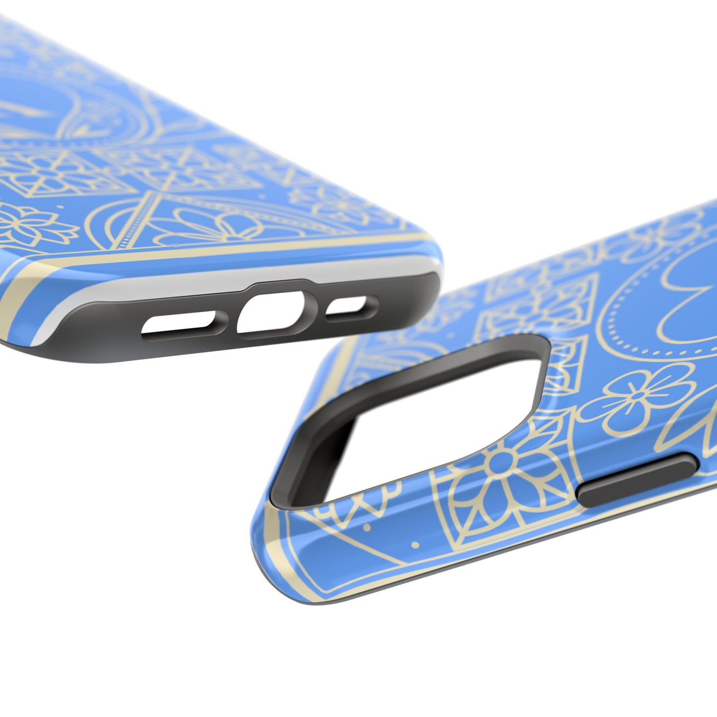 Monogram "K" Blue Floral Magnetic Phone Case — Impact-Resistant