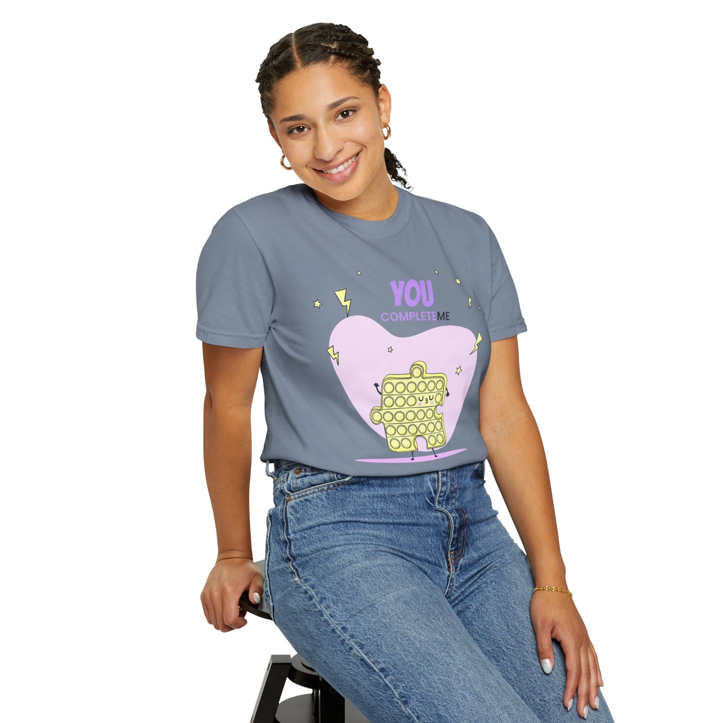 Pop It Puzzle T-Shirt — "You Complete Me" Cute Fidget Toy Graphic Tee