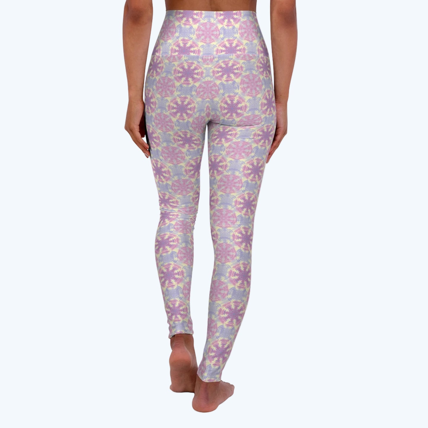 High-Waisted Pastel Mandala Yoga Leggings