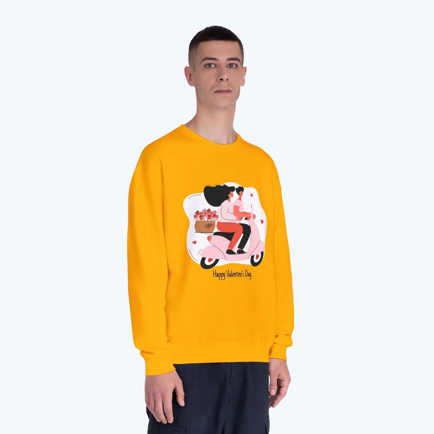 Valentine’s Day Couple Scooter Crewneck Sweatshirt