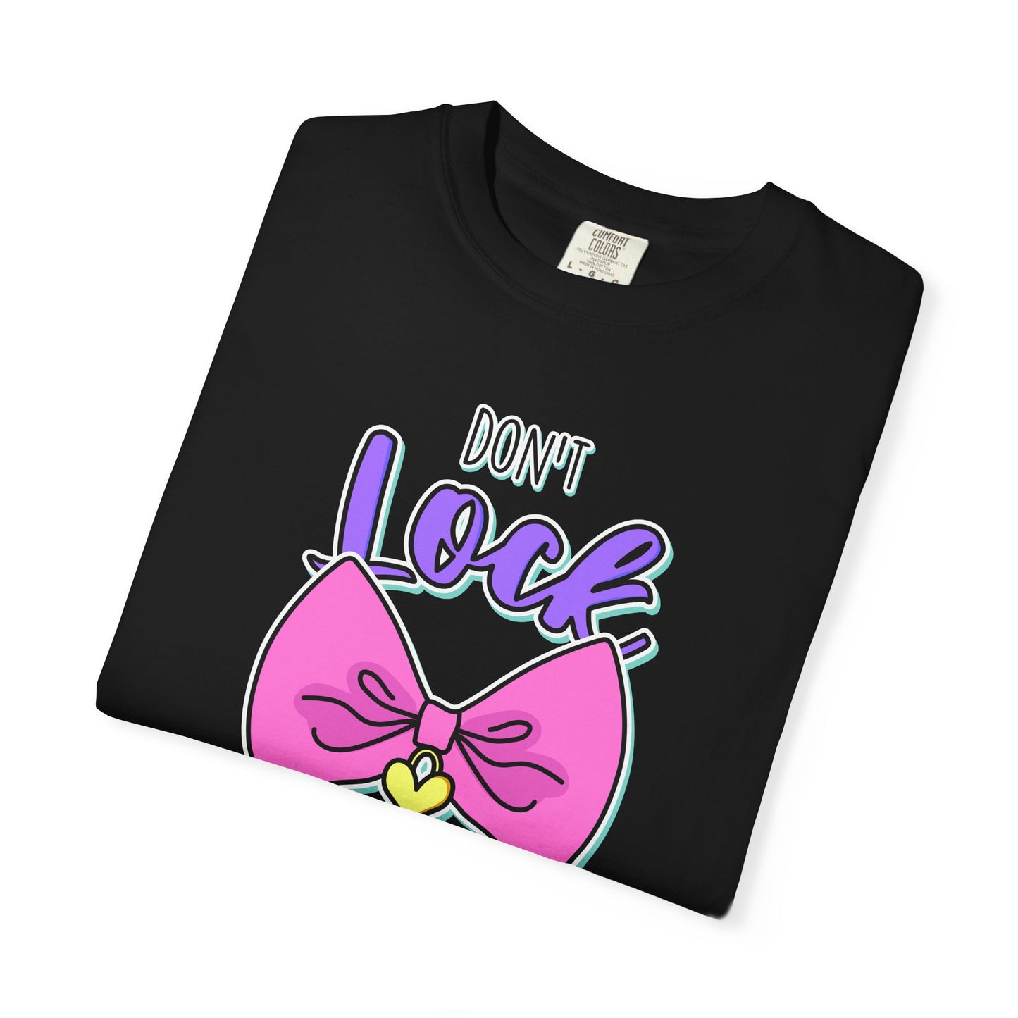 Don't Lock My Heart T-Shirt — Cute Pink Bow Graphic Tee