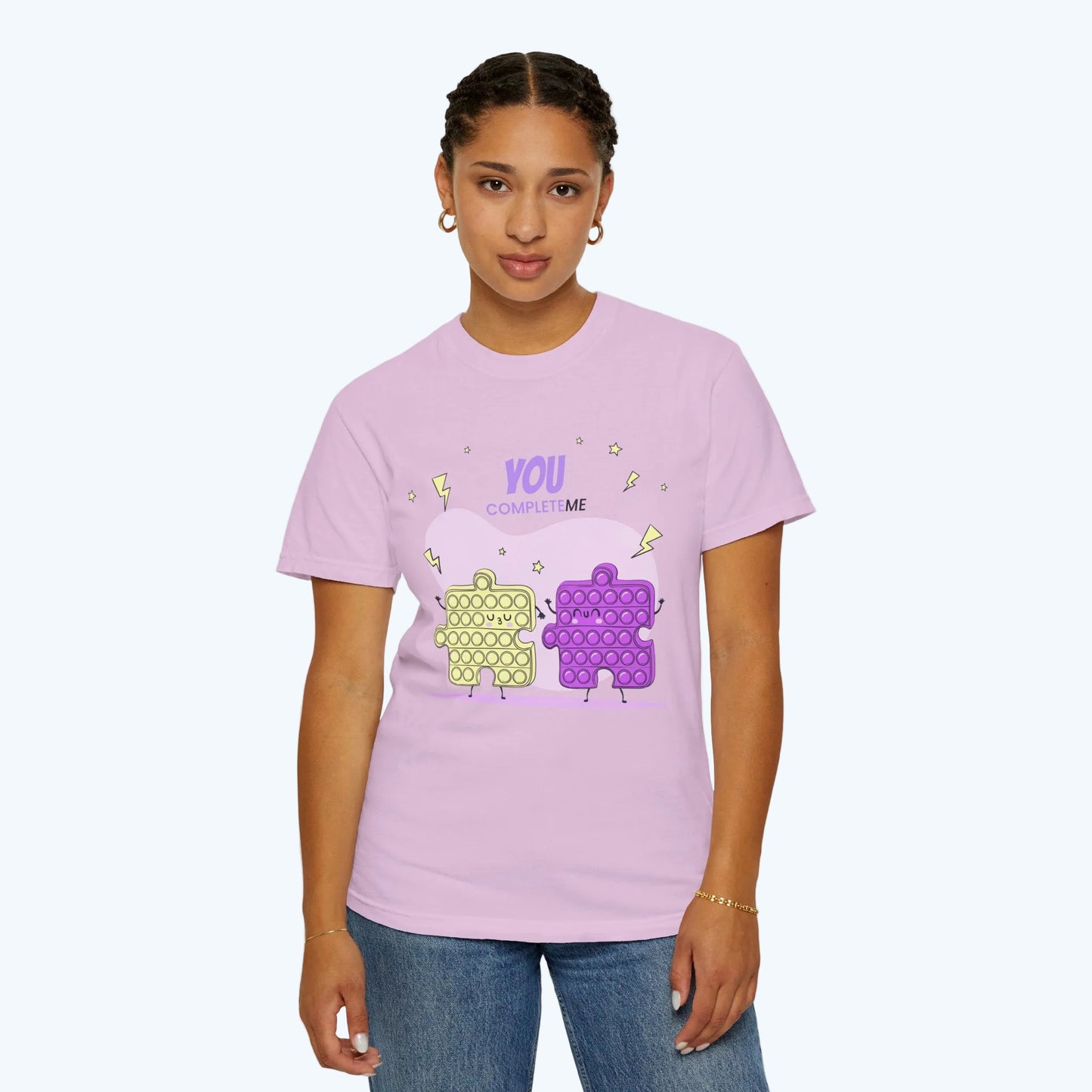 Puzzle Pop Fidget Tee — "You Complete Me" Cute Matching Puzzle Piece Shirt