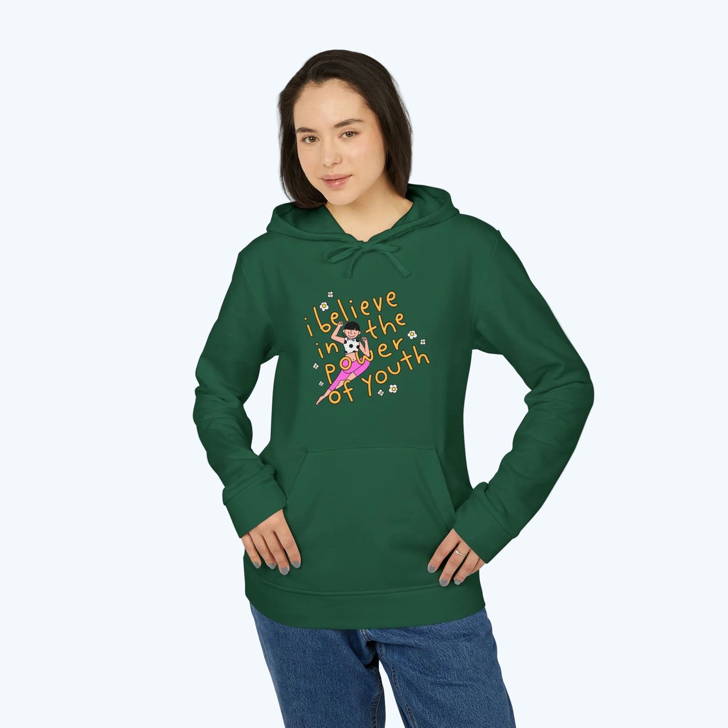 Hoodie — "I Believe in the Power of Youth" Retro Skate Graphic