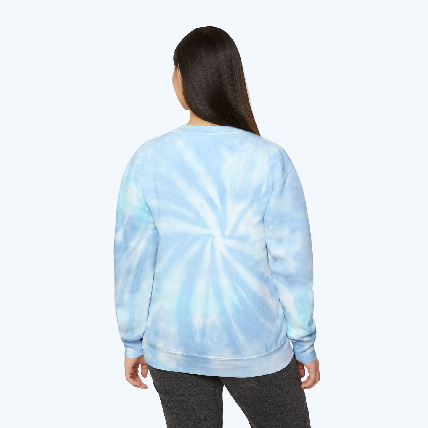 Stay Humble Hustle Hard Tie-Dye Sweatshirt — Light Blue Spiral Crewneck
