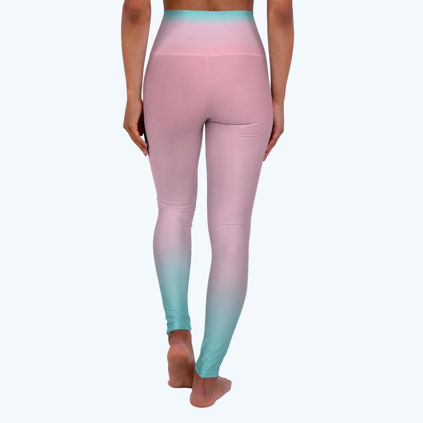 Pink Watercolor High-Waisted Yoga Leggings – Tie-Dye Pastel Workout Leggings